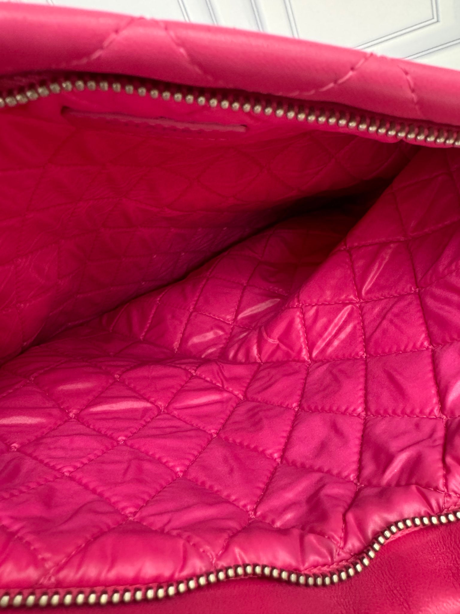 Chanel Pink Quilted Lambskin CC Beauty Fold Over Clutch