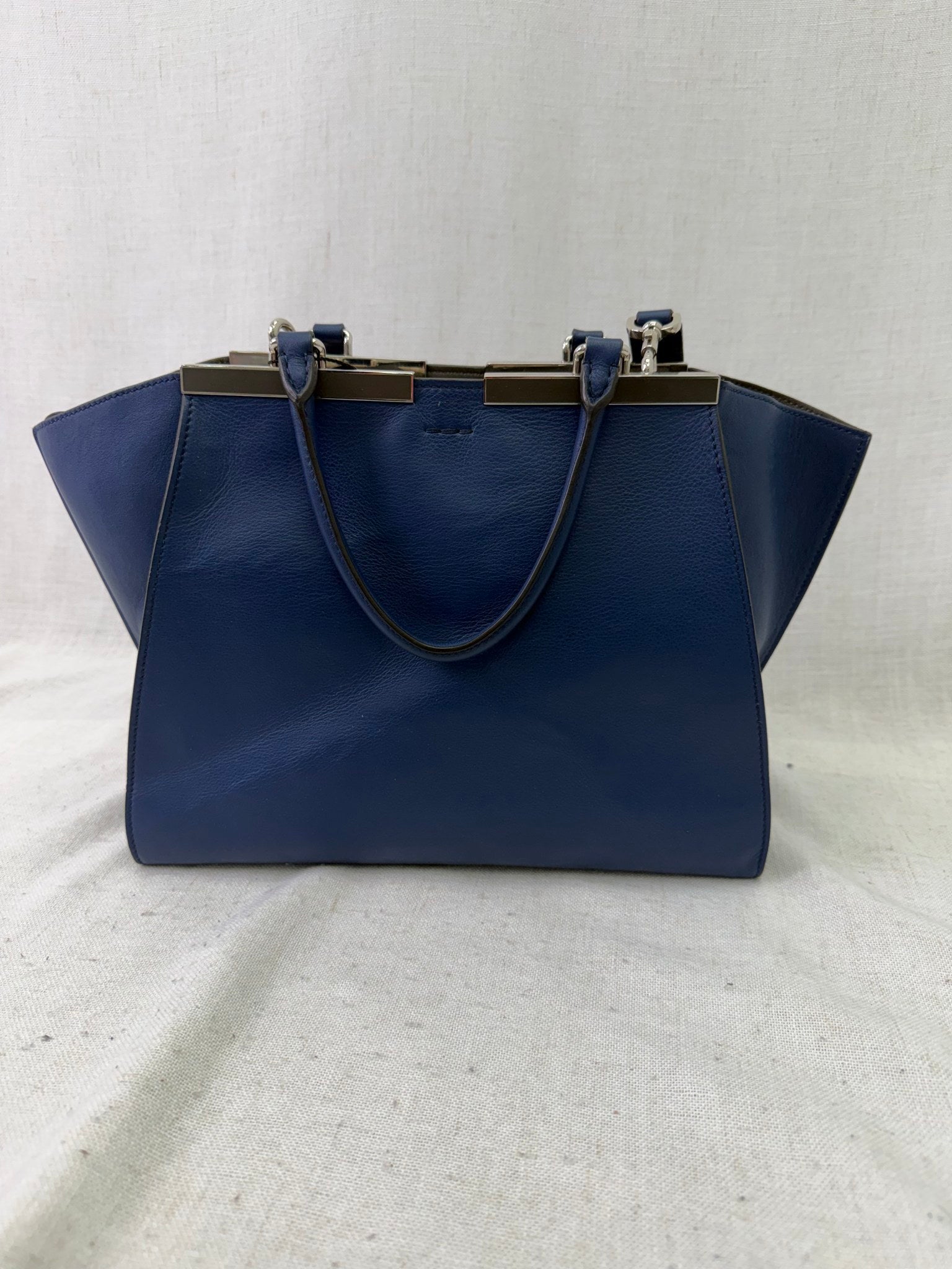 Fendi Blue Leather 3Jours 2way Tote