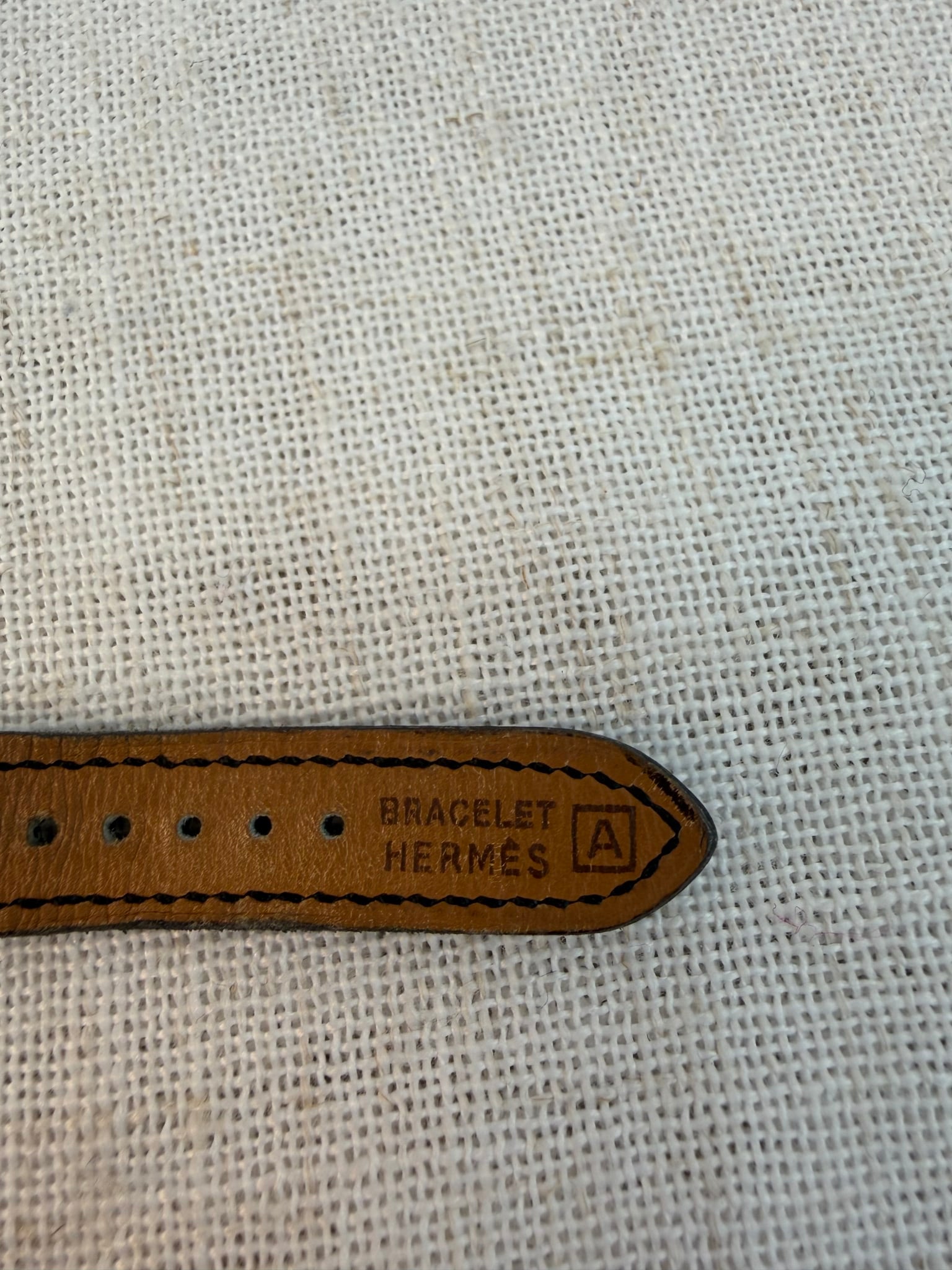 Hermes Gold And Black Leather Heure H Watch