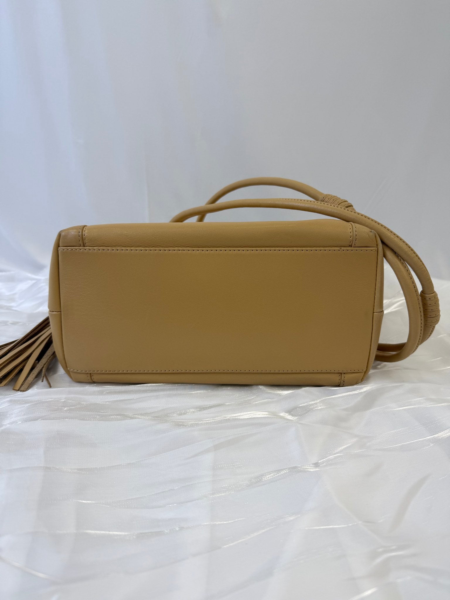 Chanel Tan Lambskin CC Tassel Shoulder Bag