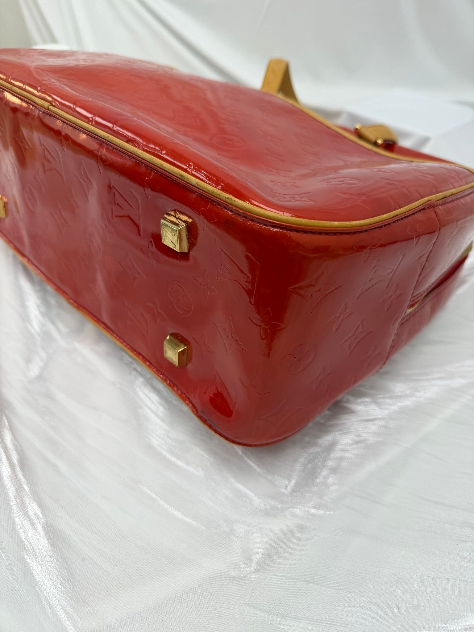 Louis Vuitton Red Vernis Sutton Shoulder Bag