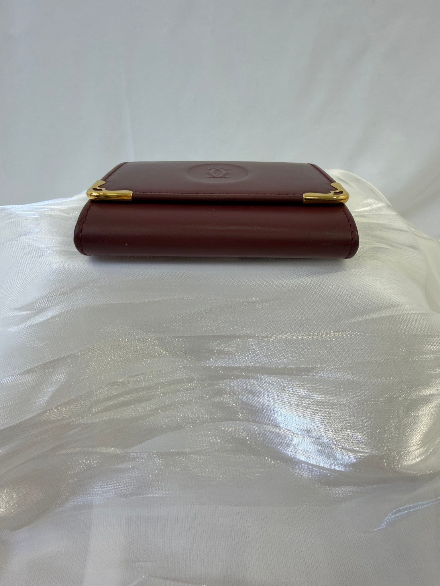 Cartier Bordeaux Leather Must Line Coin Case