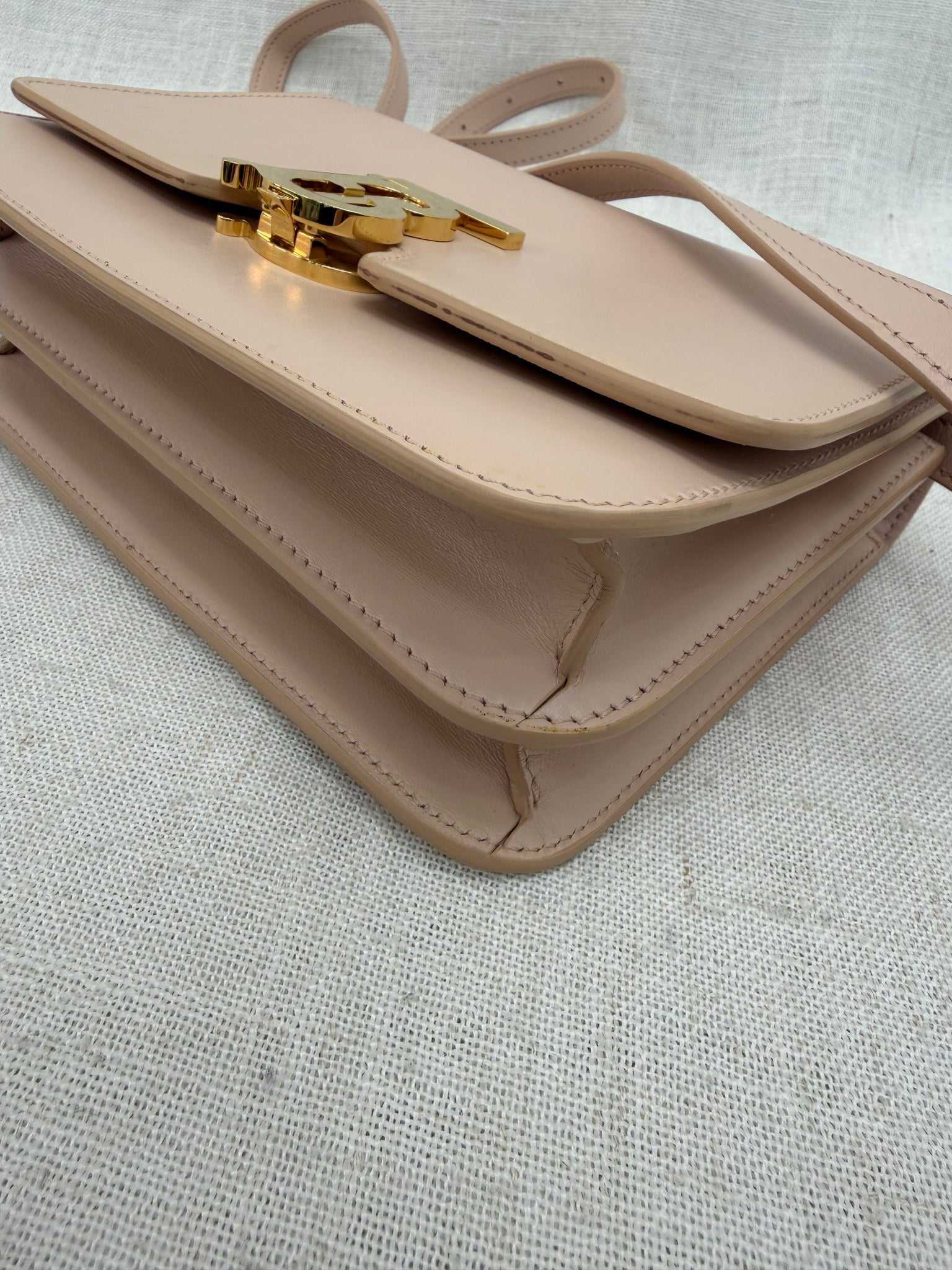 Burberry Dusty Rose Leather Small TB Crossbody