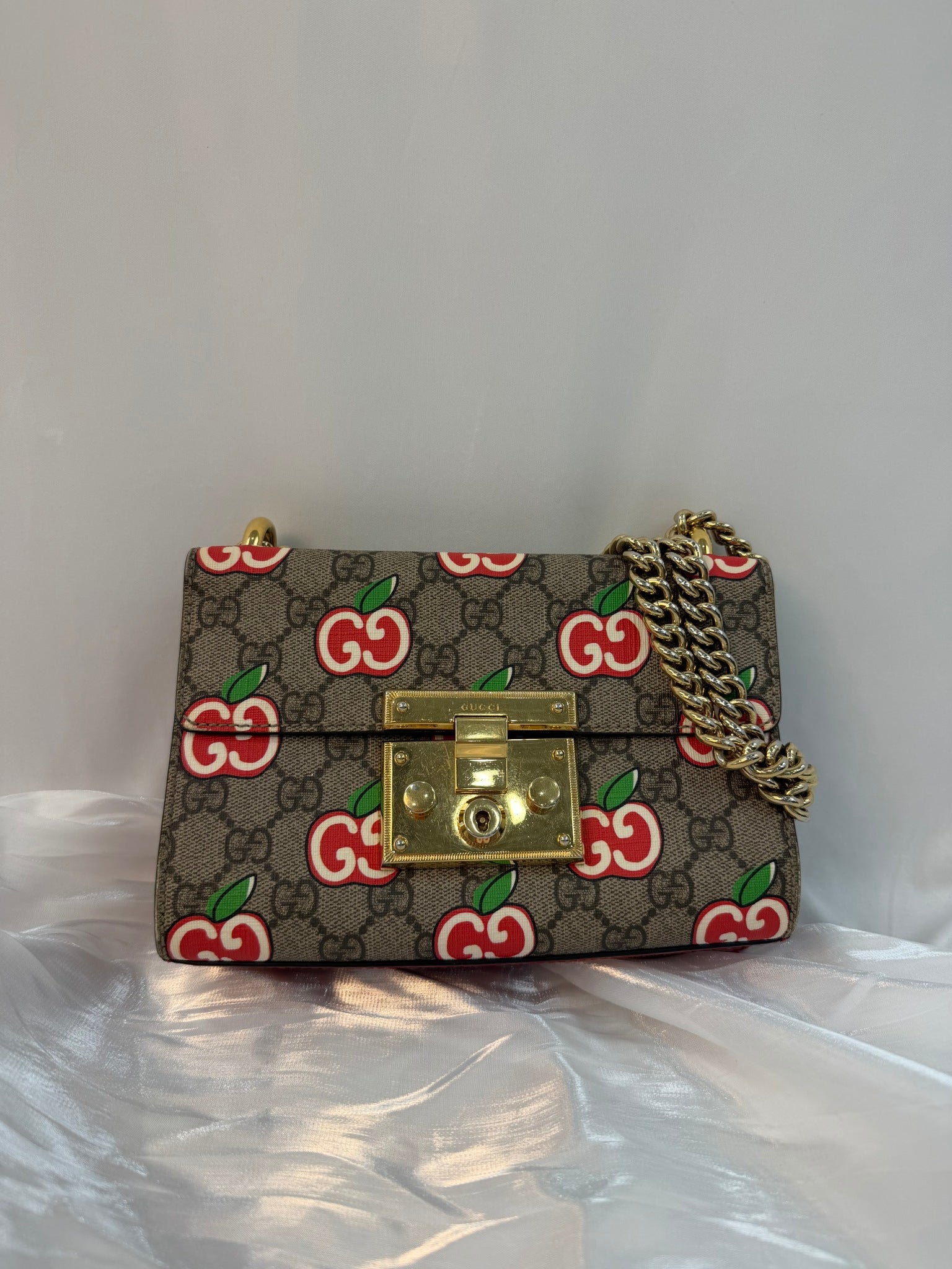 Gucci GG Coated Canvas Apple Padlock Bag