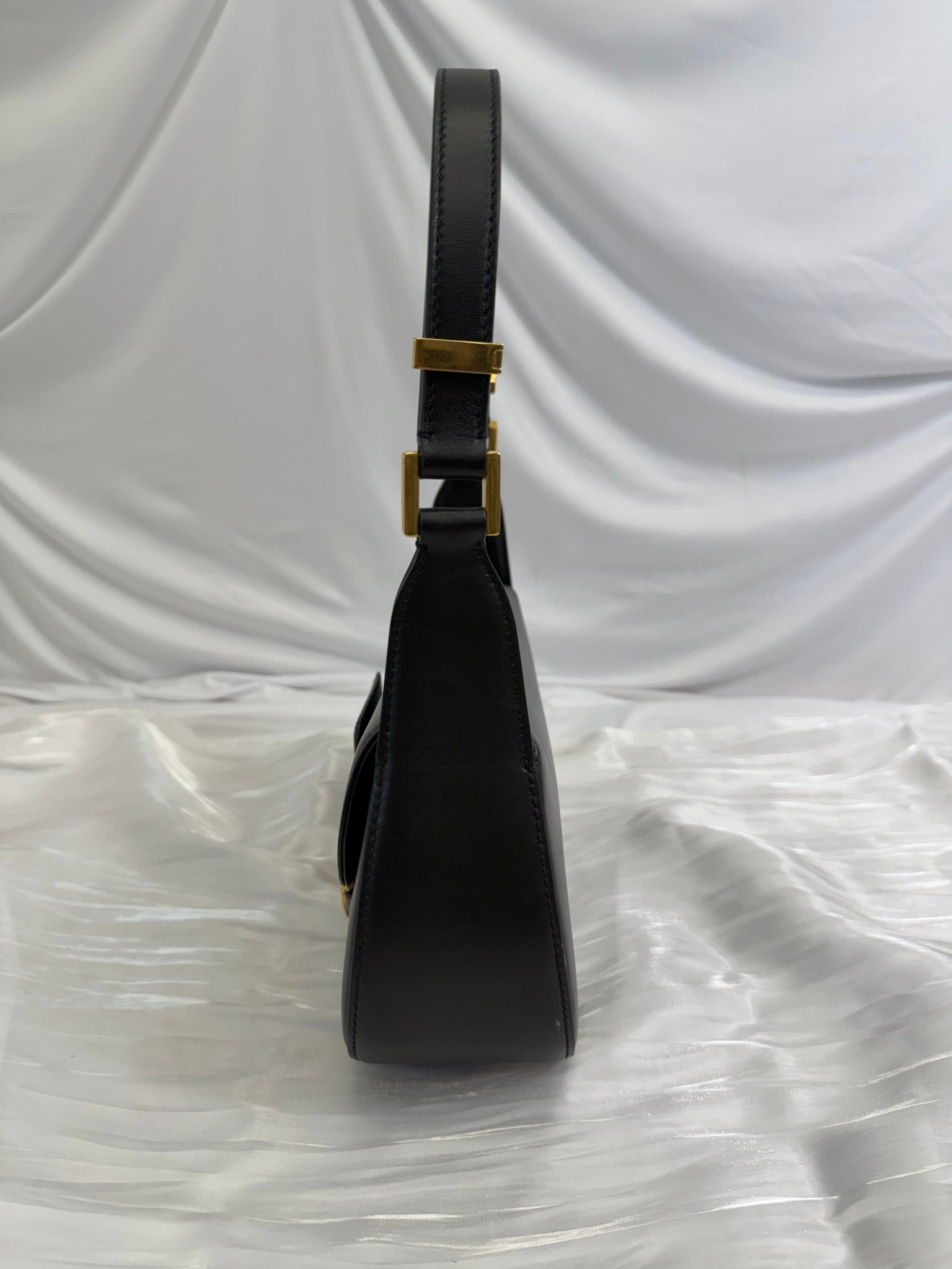 BRAND NEW- Valentino Black Calfskin Logo Chain Shoulder Bag