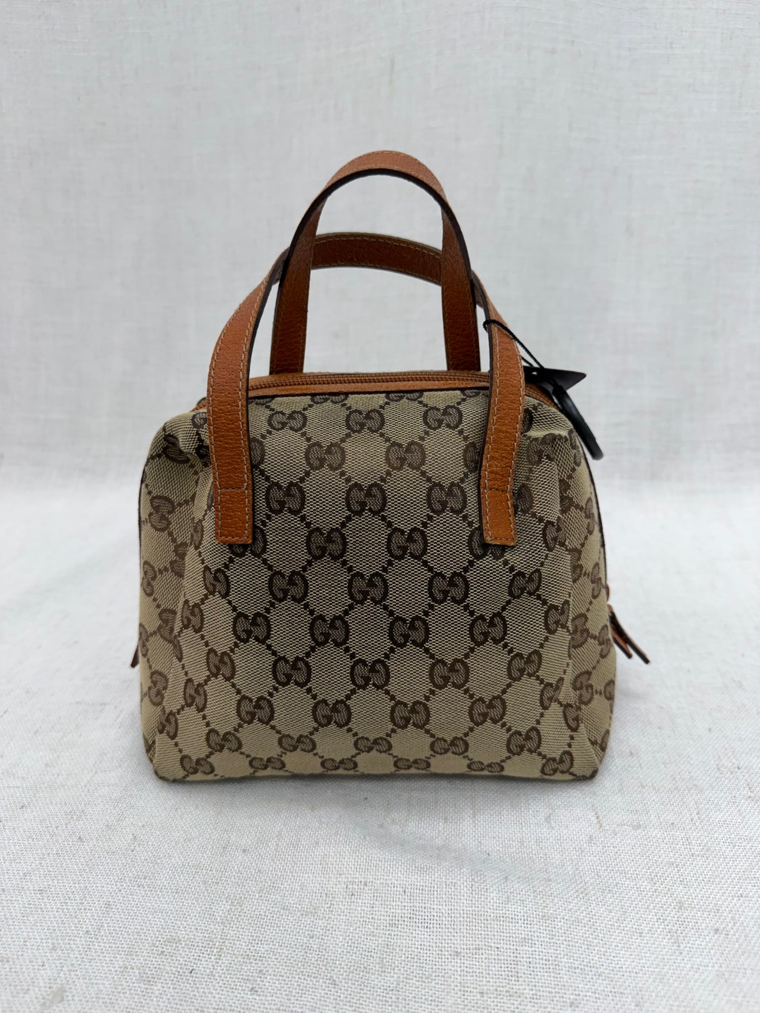 Gucci Tan GG Canvas & Leather Mini Dome Handbag