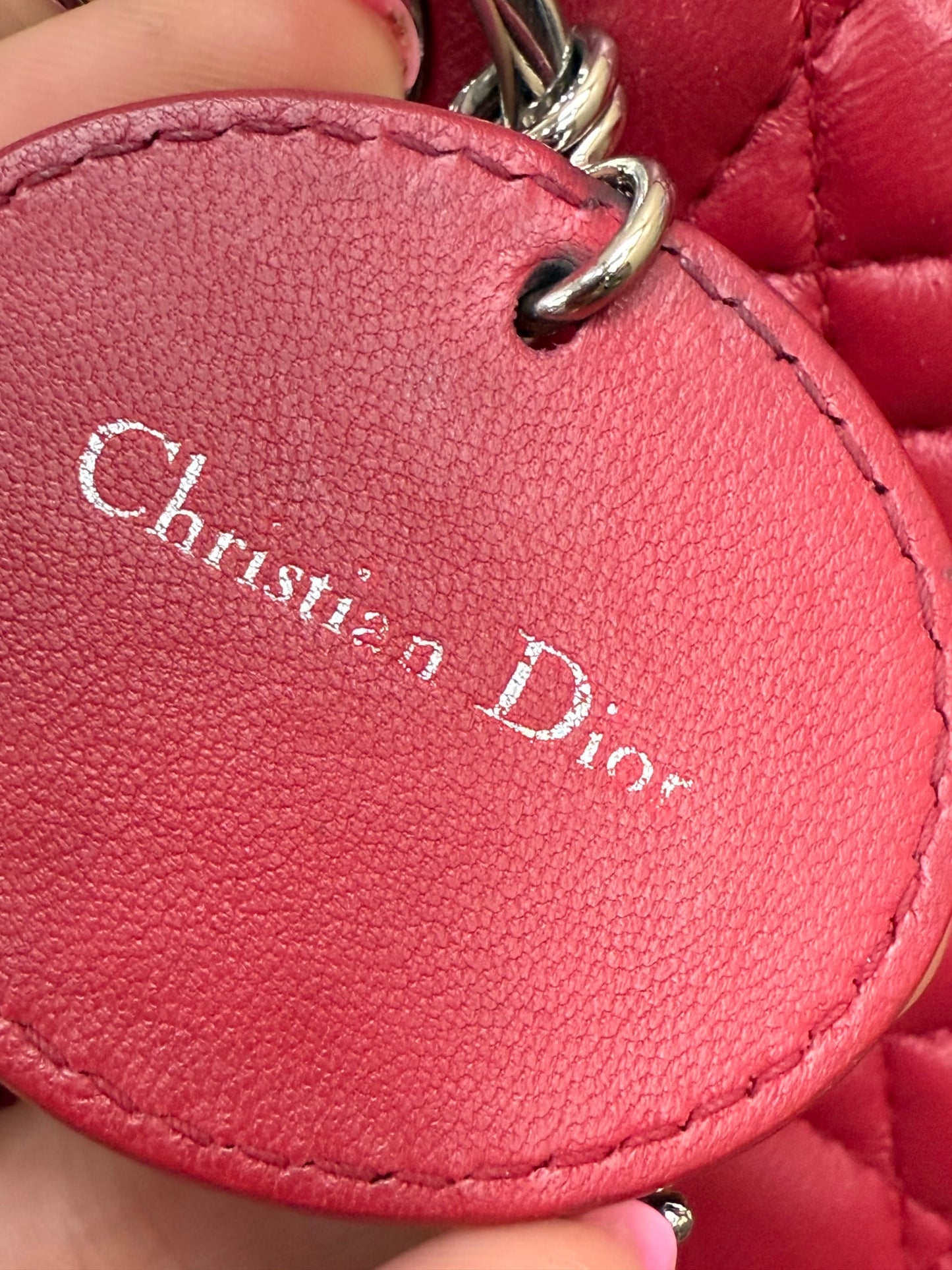 Christian Dior Blue & Red Lambskin Cannage Lady Dior