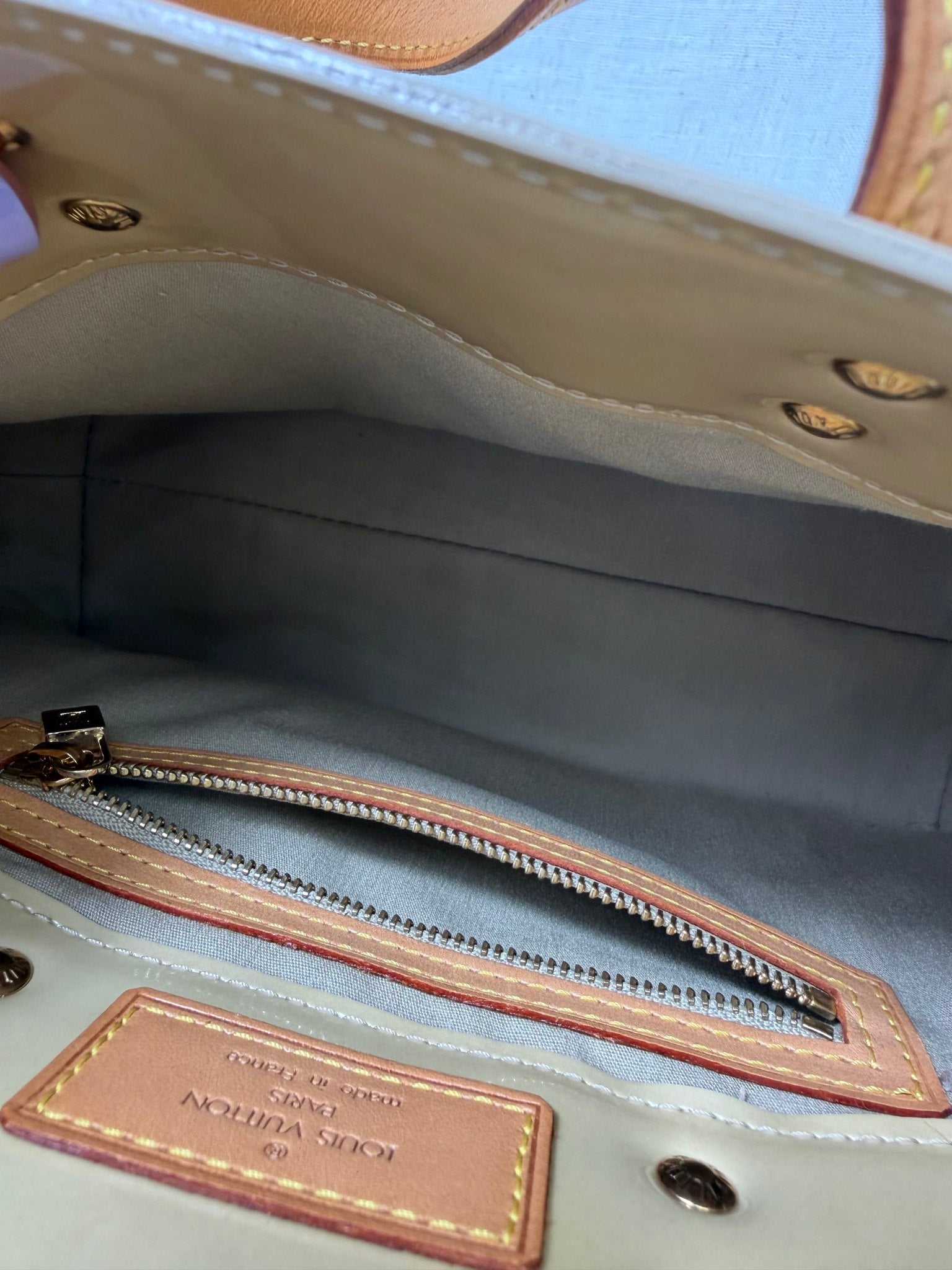 Louis Vuitton Beige Vernis Leather Reade PM Tote Bag