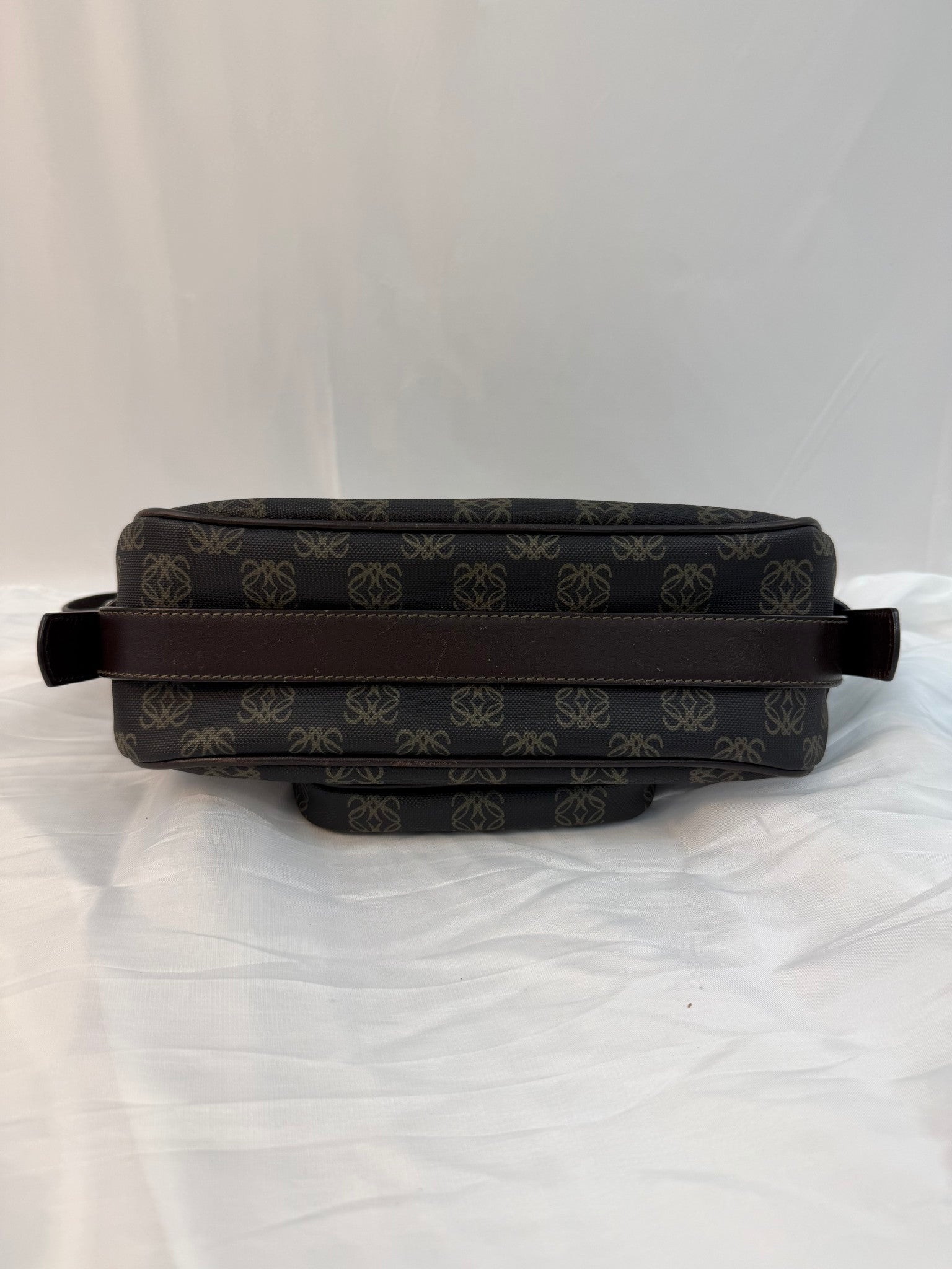 Loewe Brown Coated Canvas Anagram Shoulder Bag