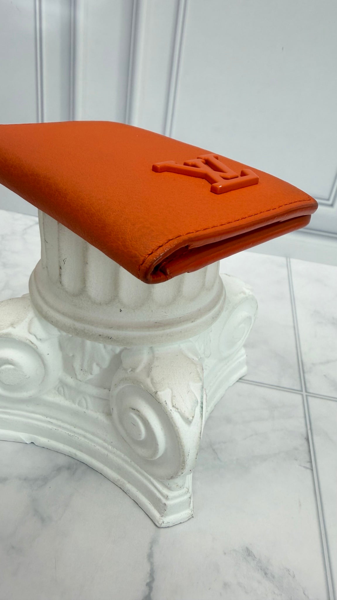 Louis Vuitton Orange Leather Aerogram Pocket Organizer