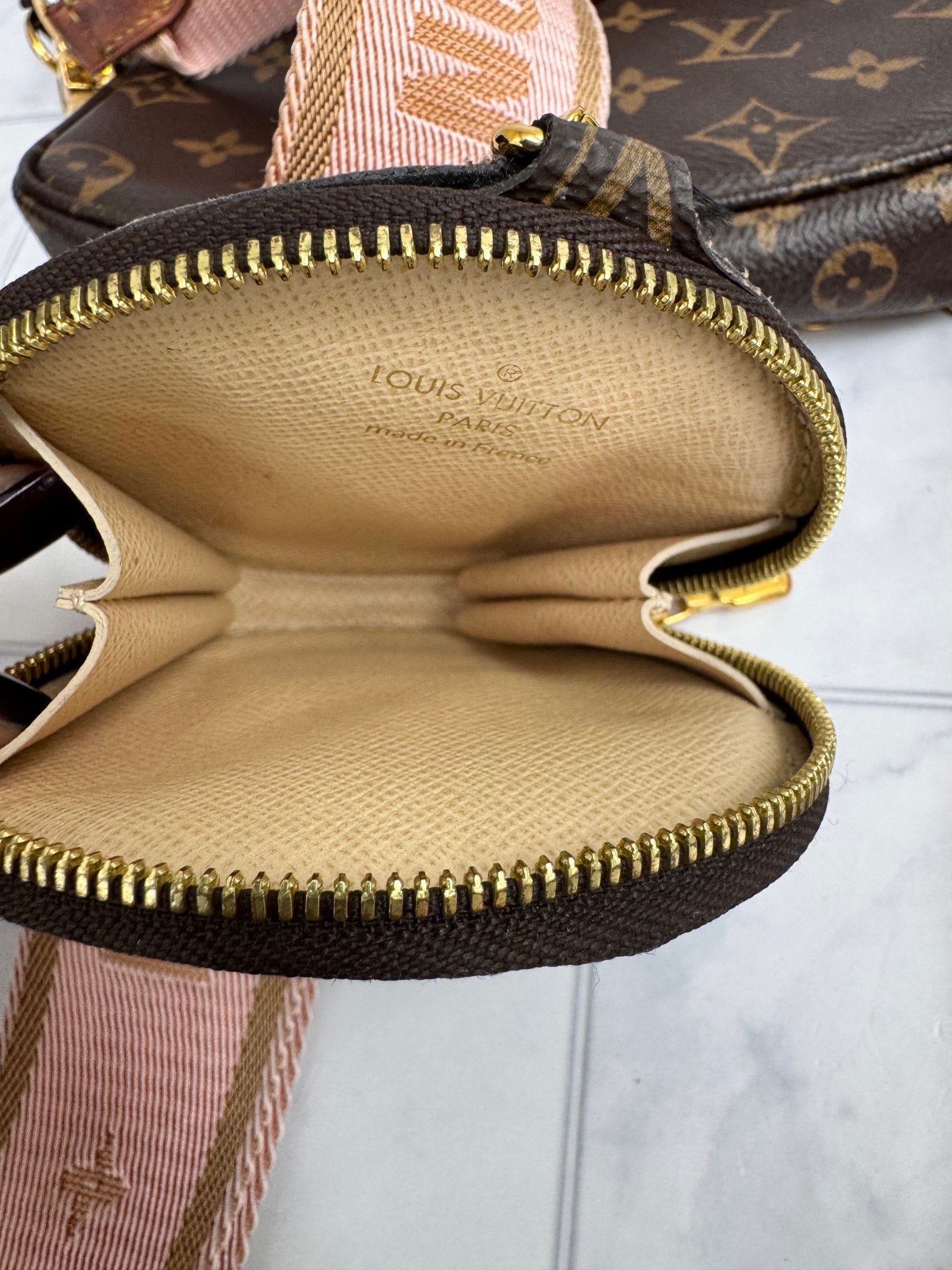 Louis Vuitton Monogram Pink Strap Multi Pochette Accessoires