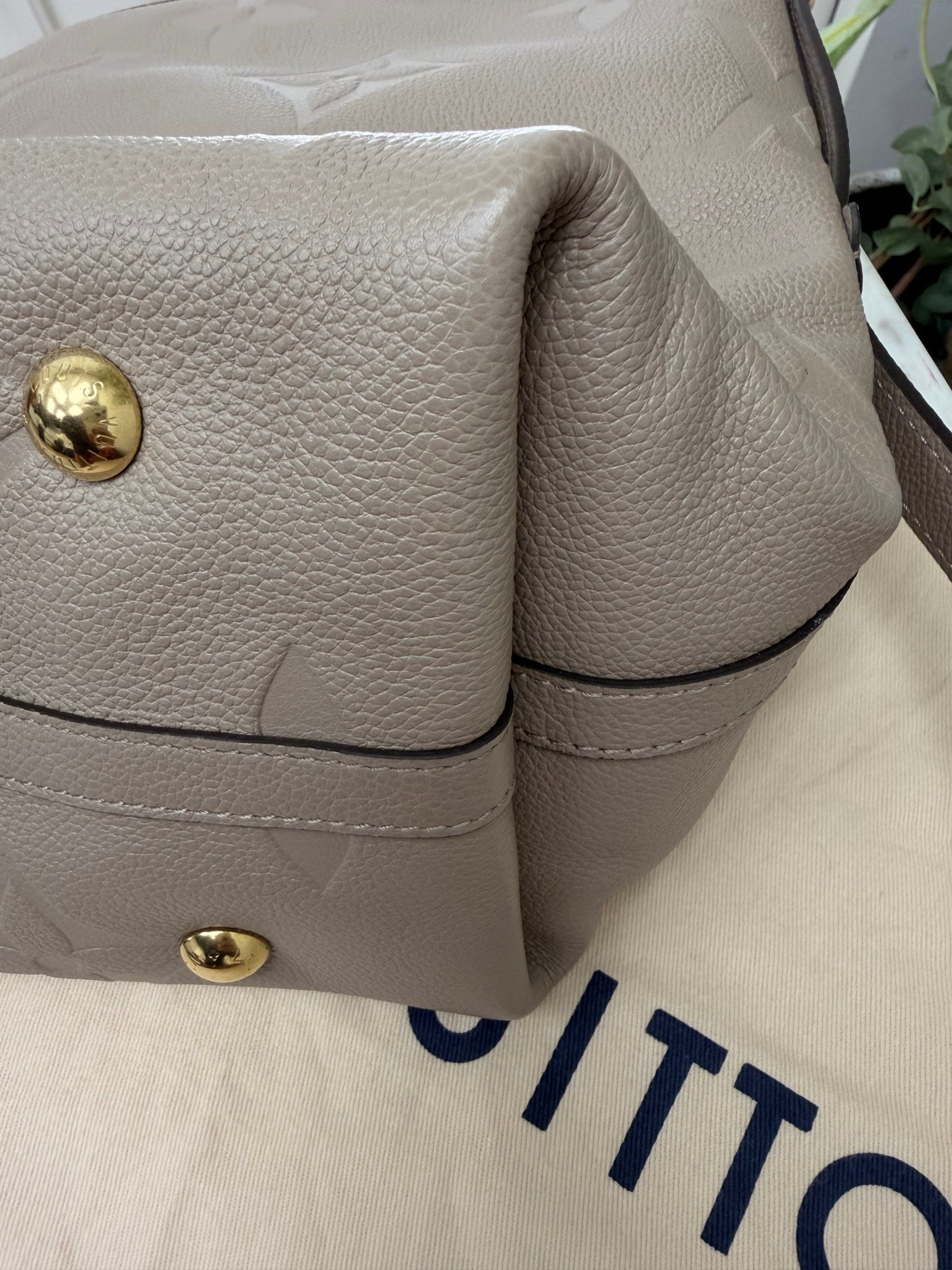 BRAND NEW Louis Vuitton Turtledove Empreinte Leather Carryall MM