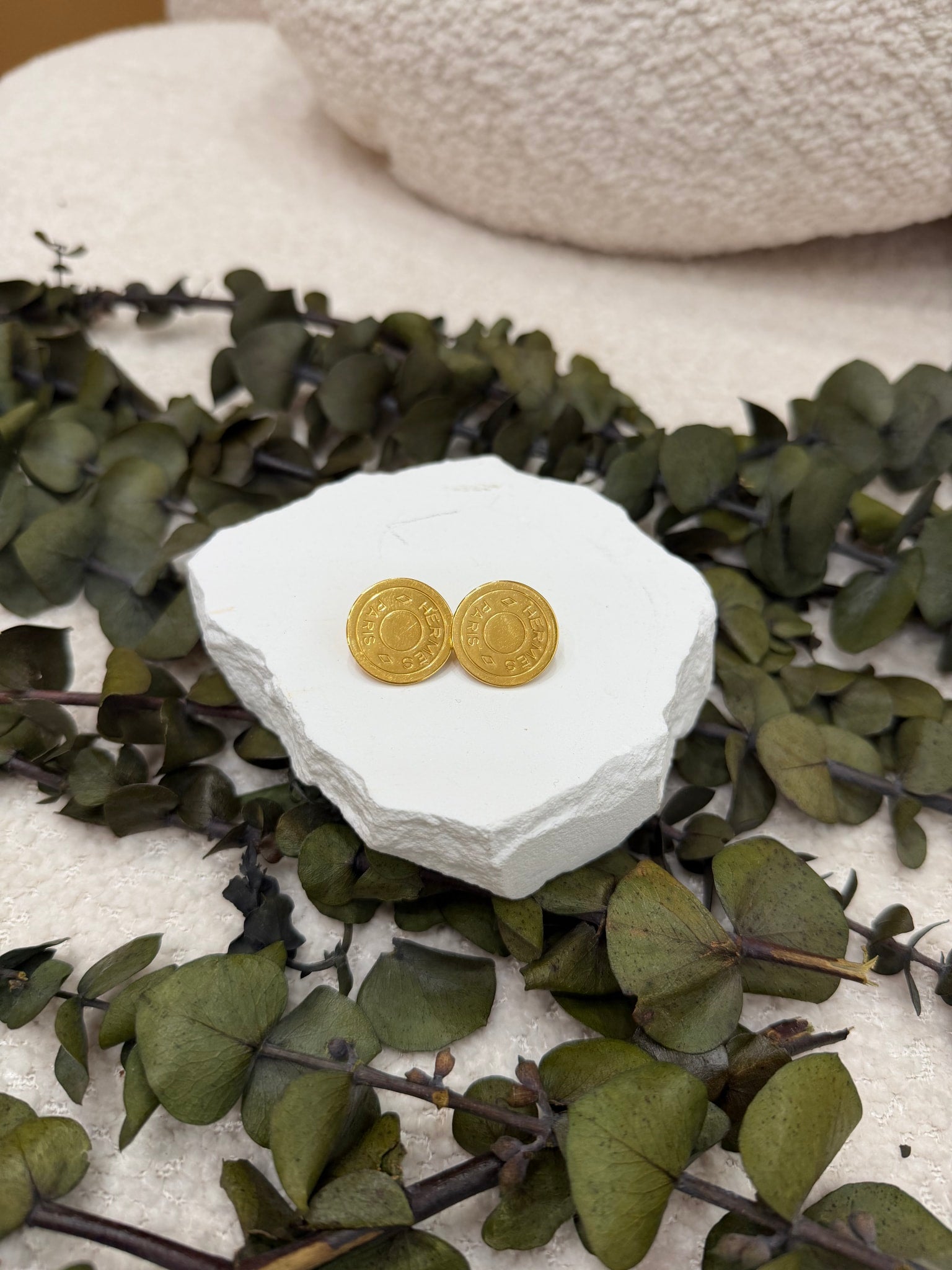 Hermes Gold Clip On Earrings