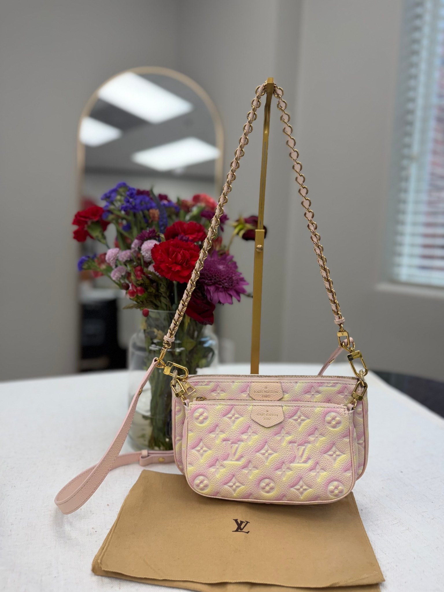 Louis Vuitton Pink Monogram Empreinte Leather Summer Stardust Multi Pochette Accessories