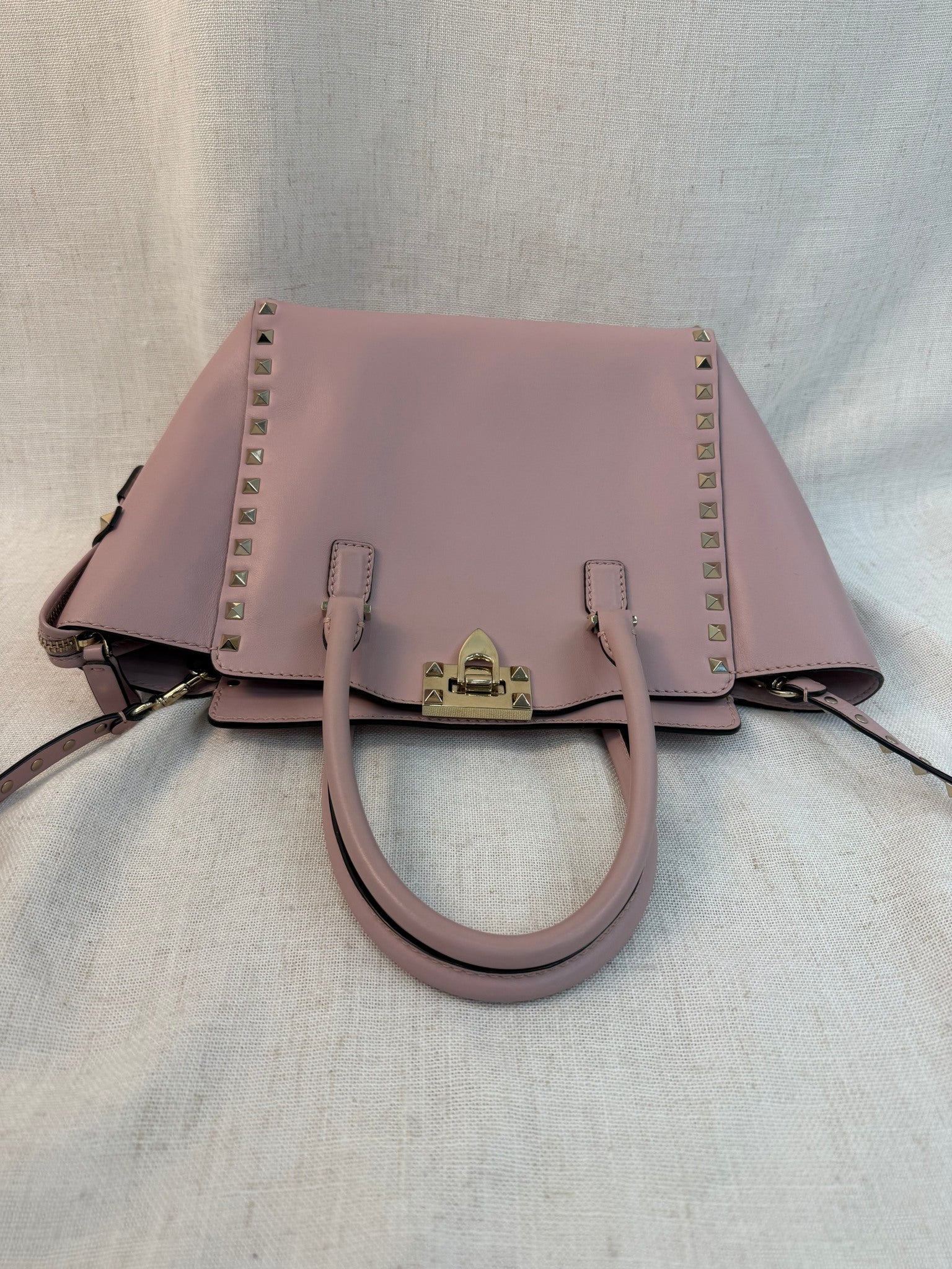 Valentino Light Pink Rockstud Two Way Tote Bag