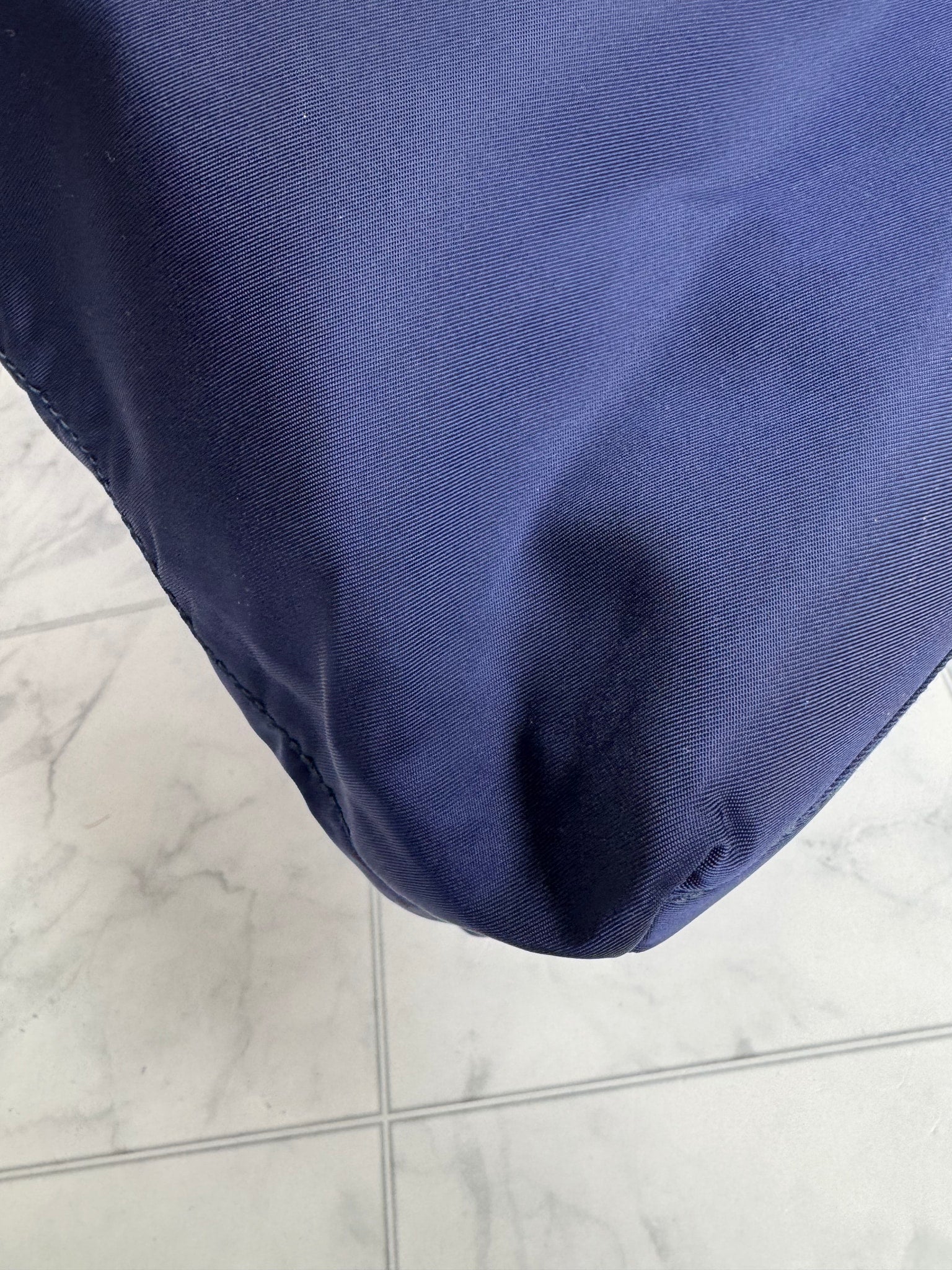 Prada Navy Nylon Small Tote Bag