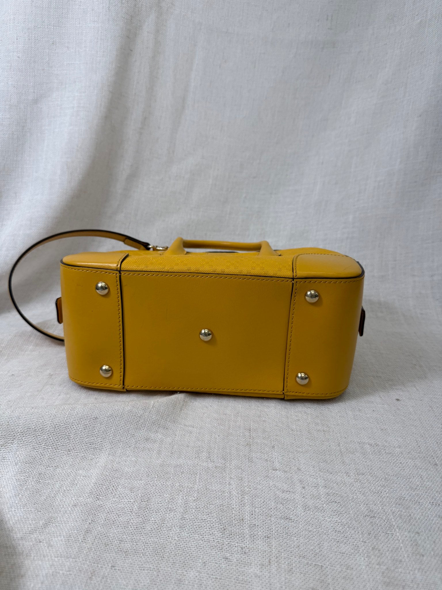 Gucci Yellow Diamante Leather Convertible Boston Bag