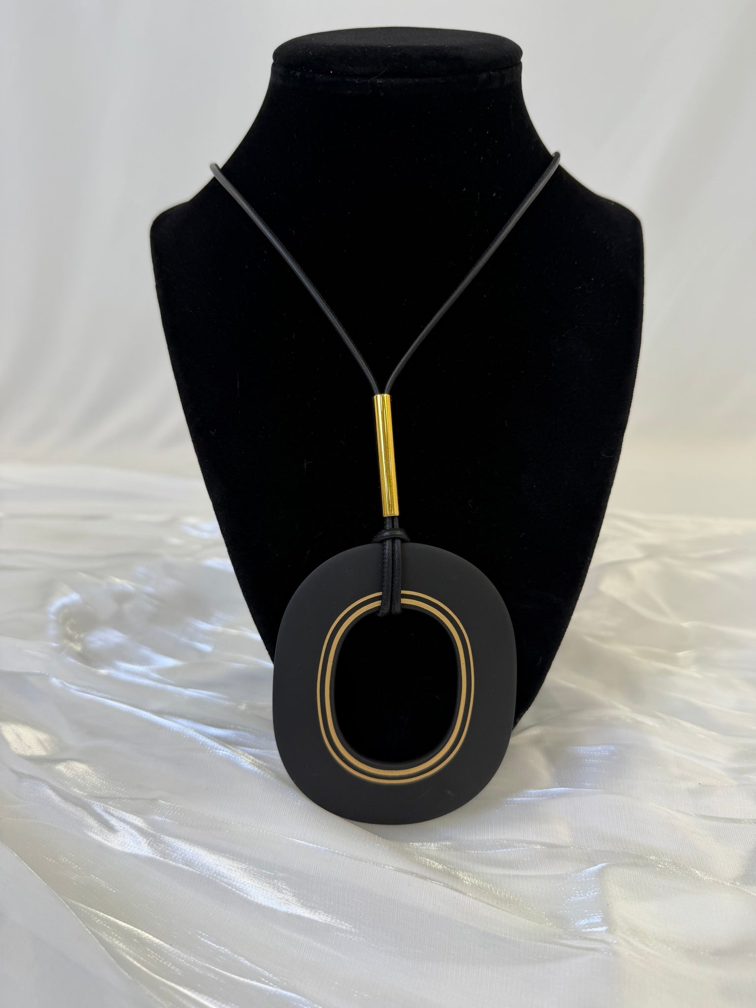 Hermes Black Wooden Kara Pendant