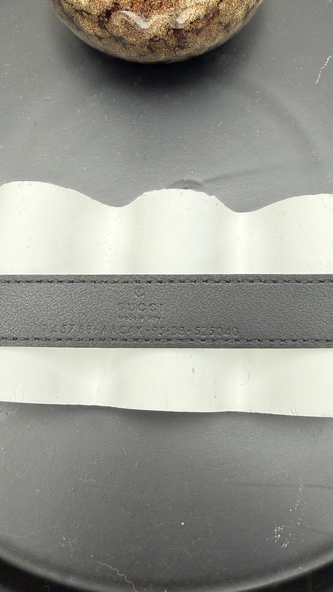 BRAND NEW- Gucci Black Leather & Interlocking G Python Bow Belt Size 95/38
