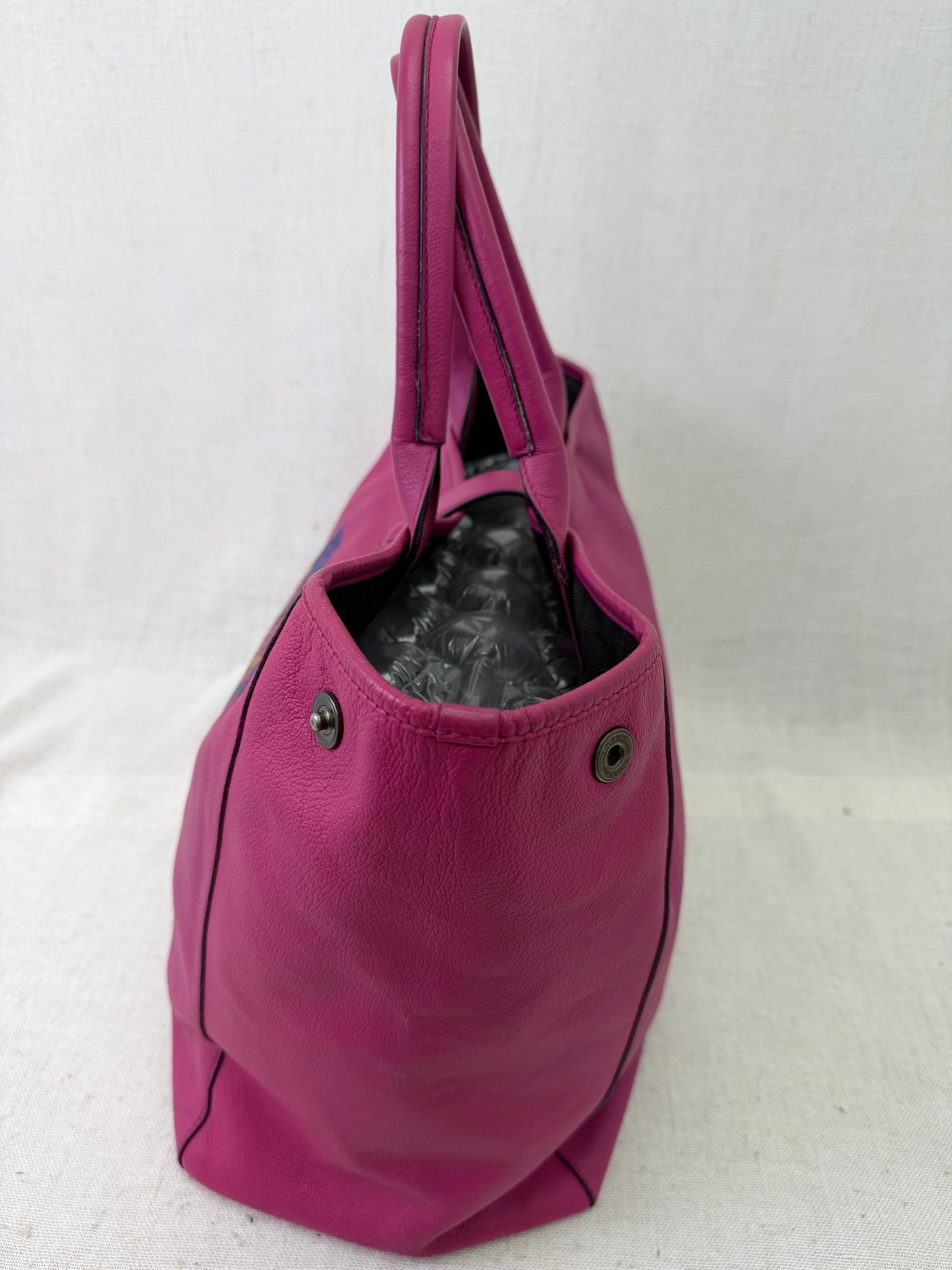 Loewe Magenta Leather Barocco Anagram Tote Bag