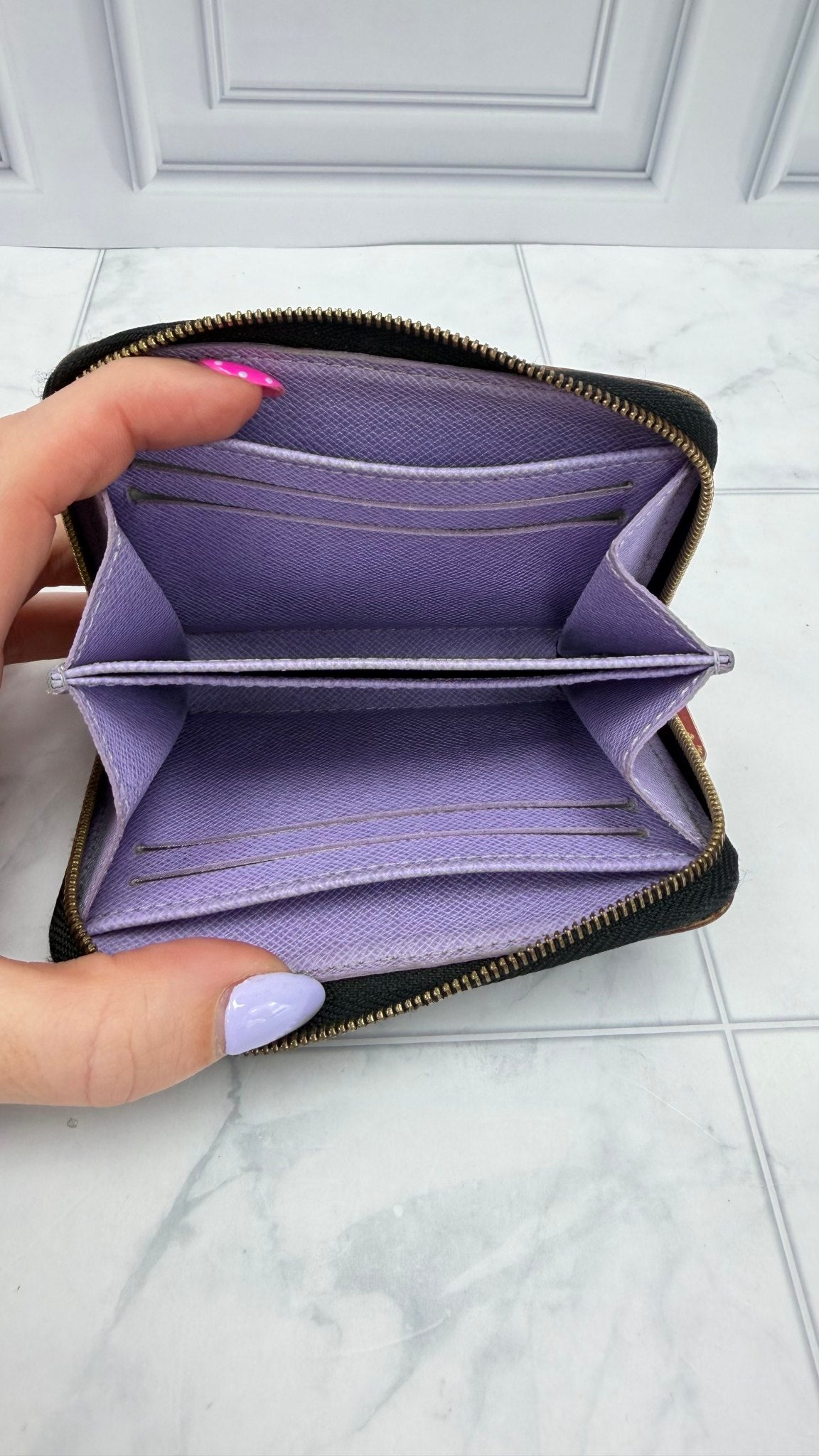 Louis Vuitton Black Multicolor Monogram & Purple Compact Zippy Wallet