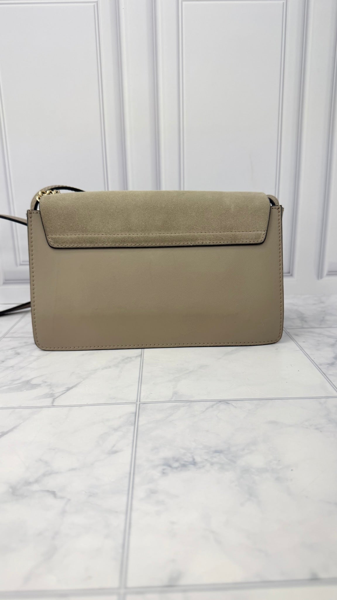 LIKE NEW - Chloe Grey Leather Small Faye Crossbody Bag