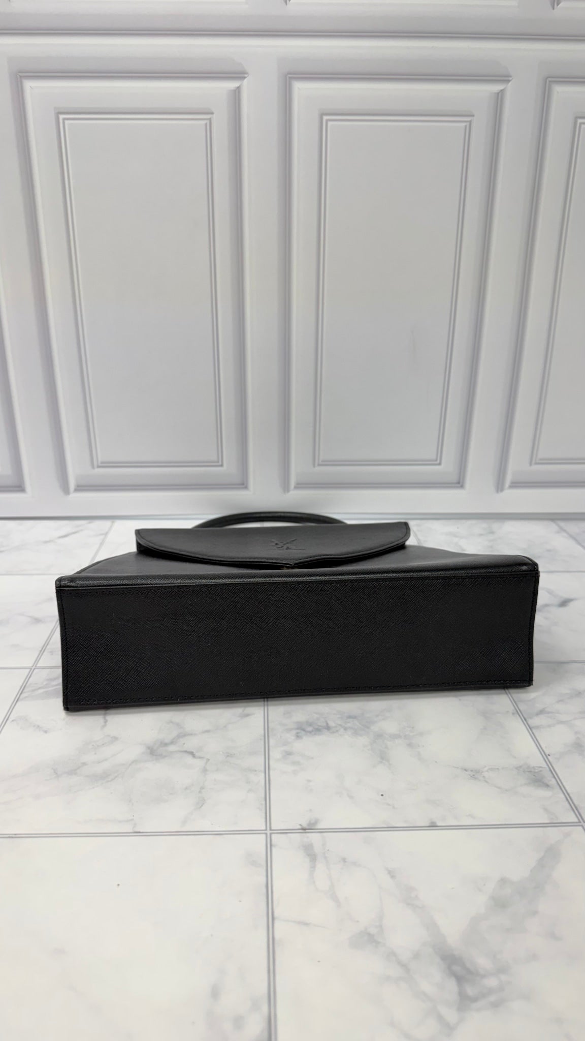 Saint Laurent YSL Black Saffiano Leather Top Handle Handbag