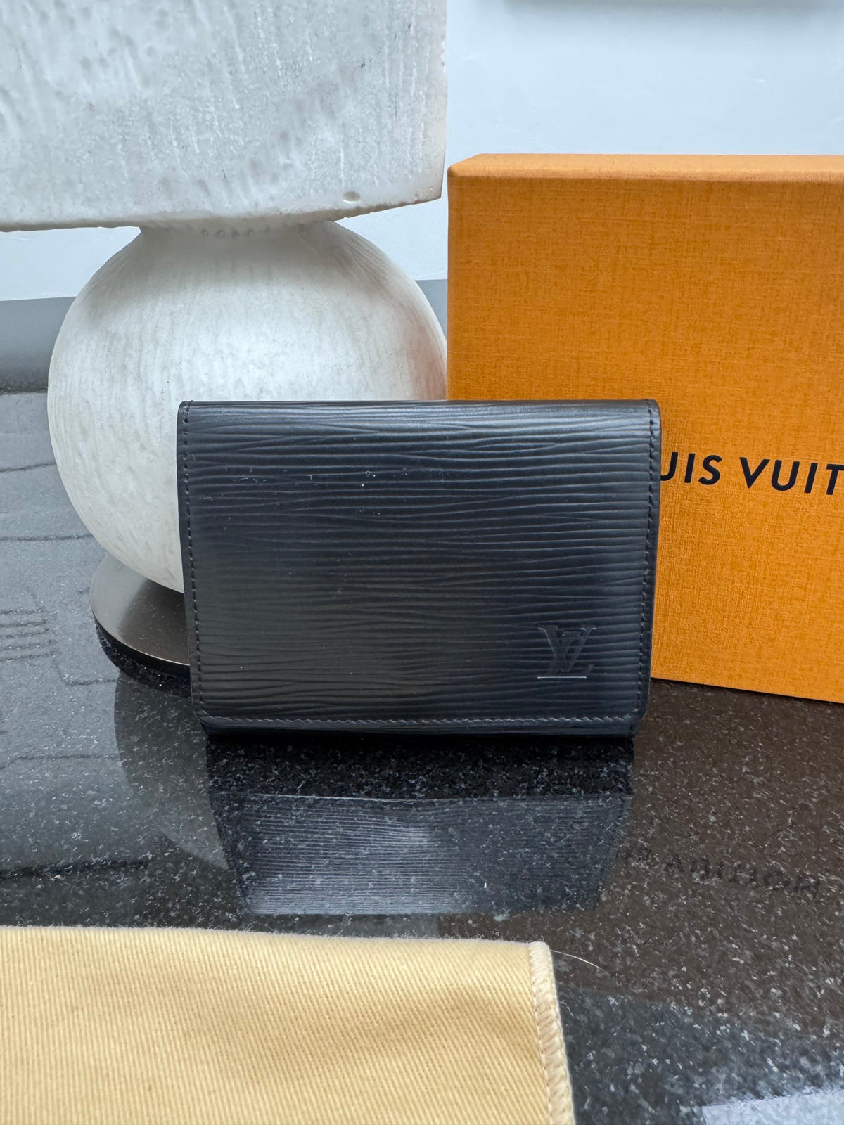 Louis Vuitton Black Epi Leather Card Case