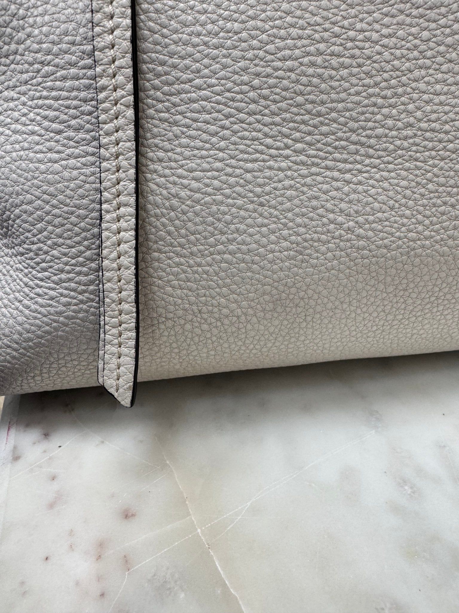 Prada Ivory Pebbled Leather Large 2 Way Bag