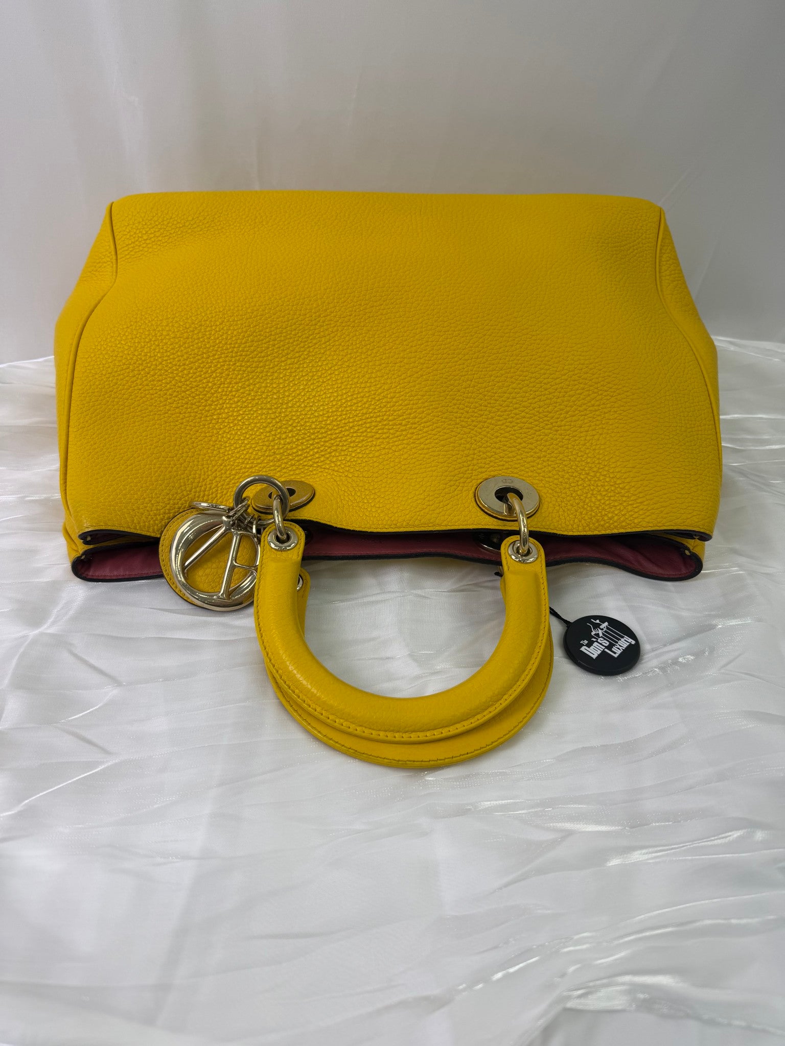 Christian Dior Yellow Leather Diorissimo Handbag