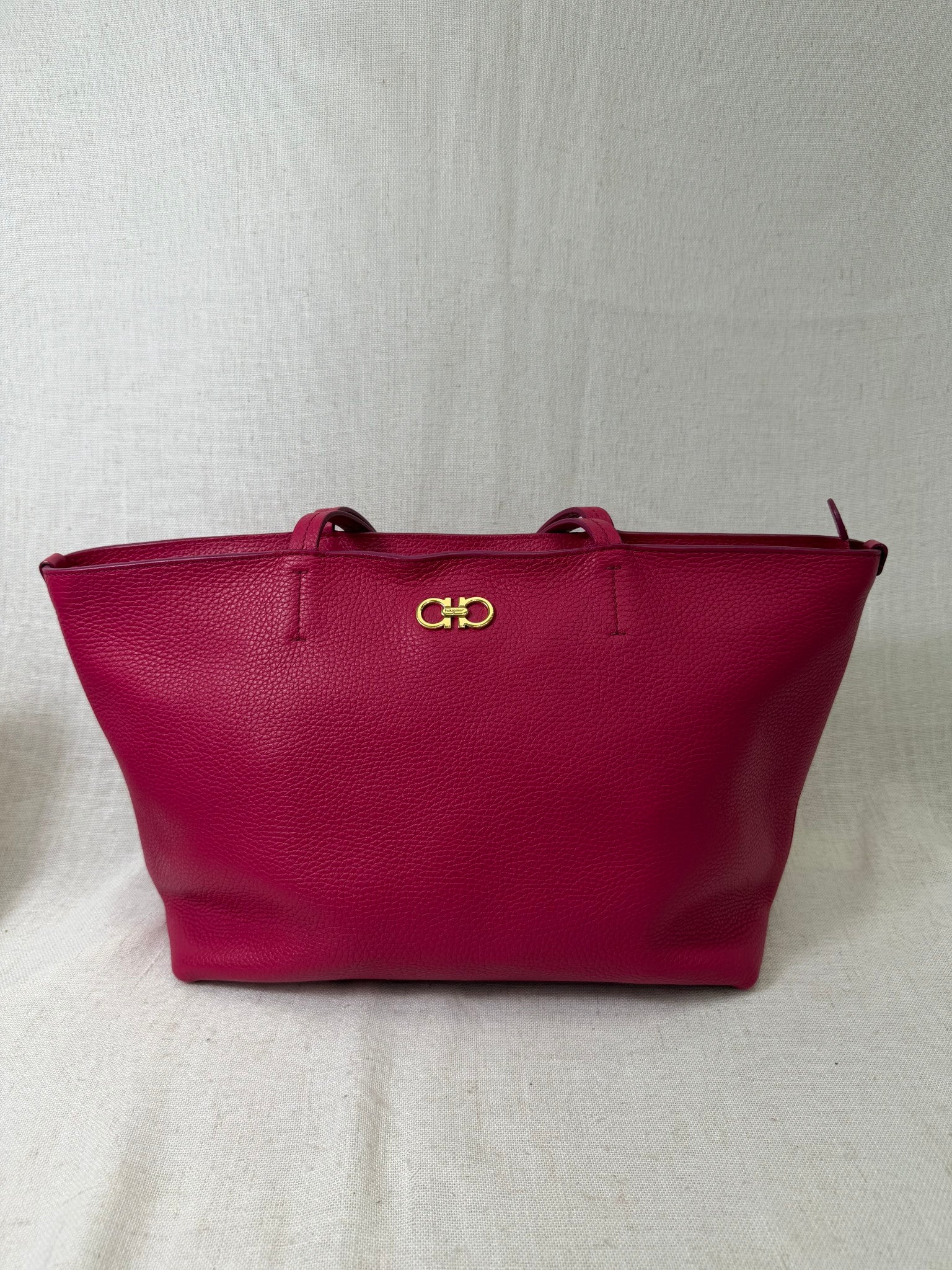 Ferragamo Pink Pebbled Leather Shoulder Bag