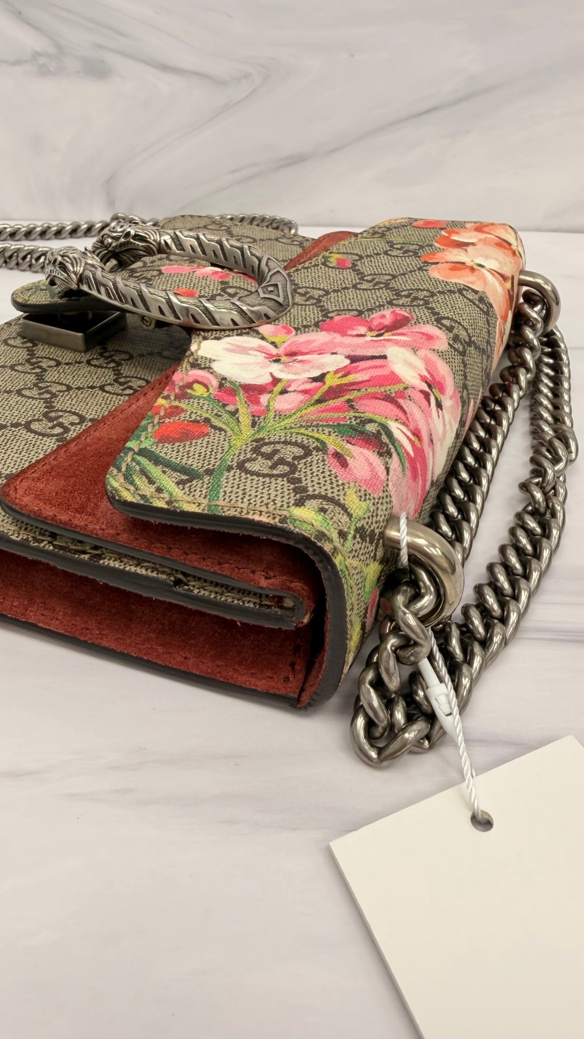 Gucci GG Supreme Blooms Mini Dionysus Chain Crossbody Bag