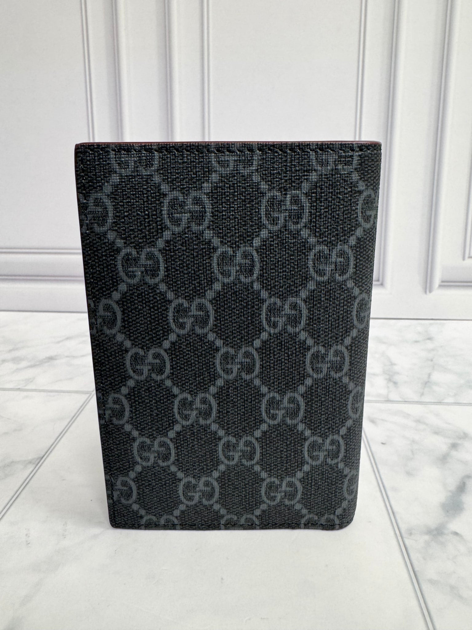 BRAND NEW - Gucci Black GG Supreme Passport Holder