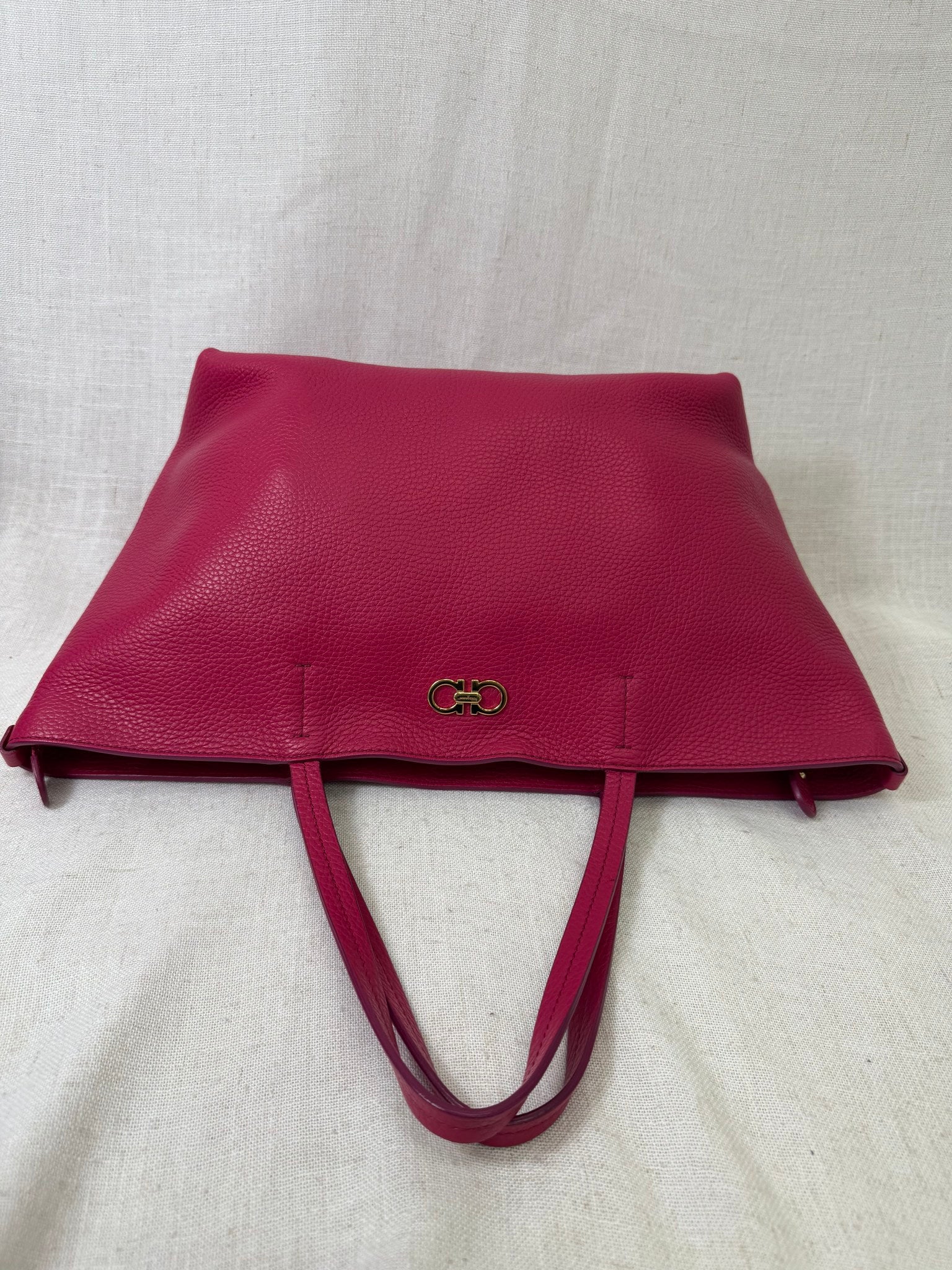 Ferragamo Pink Pebbled Leather Shoulder Bag