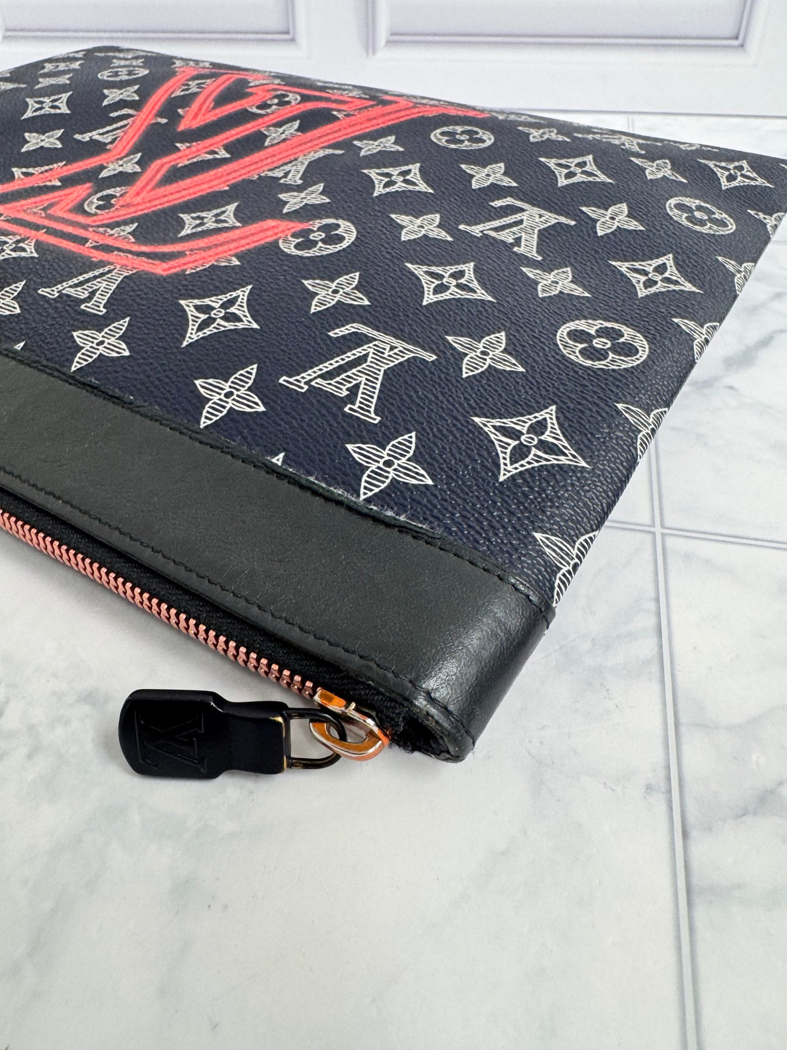 Louis Vuitton Navy Blue Monogram Upside Down Pochette Apollo GM