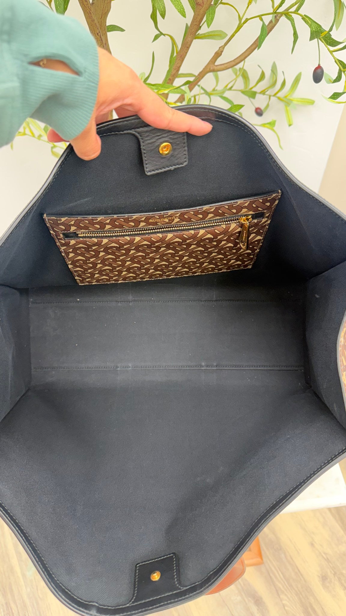 Burberry Brown Multicolor Coated Canvas Tote Bag