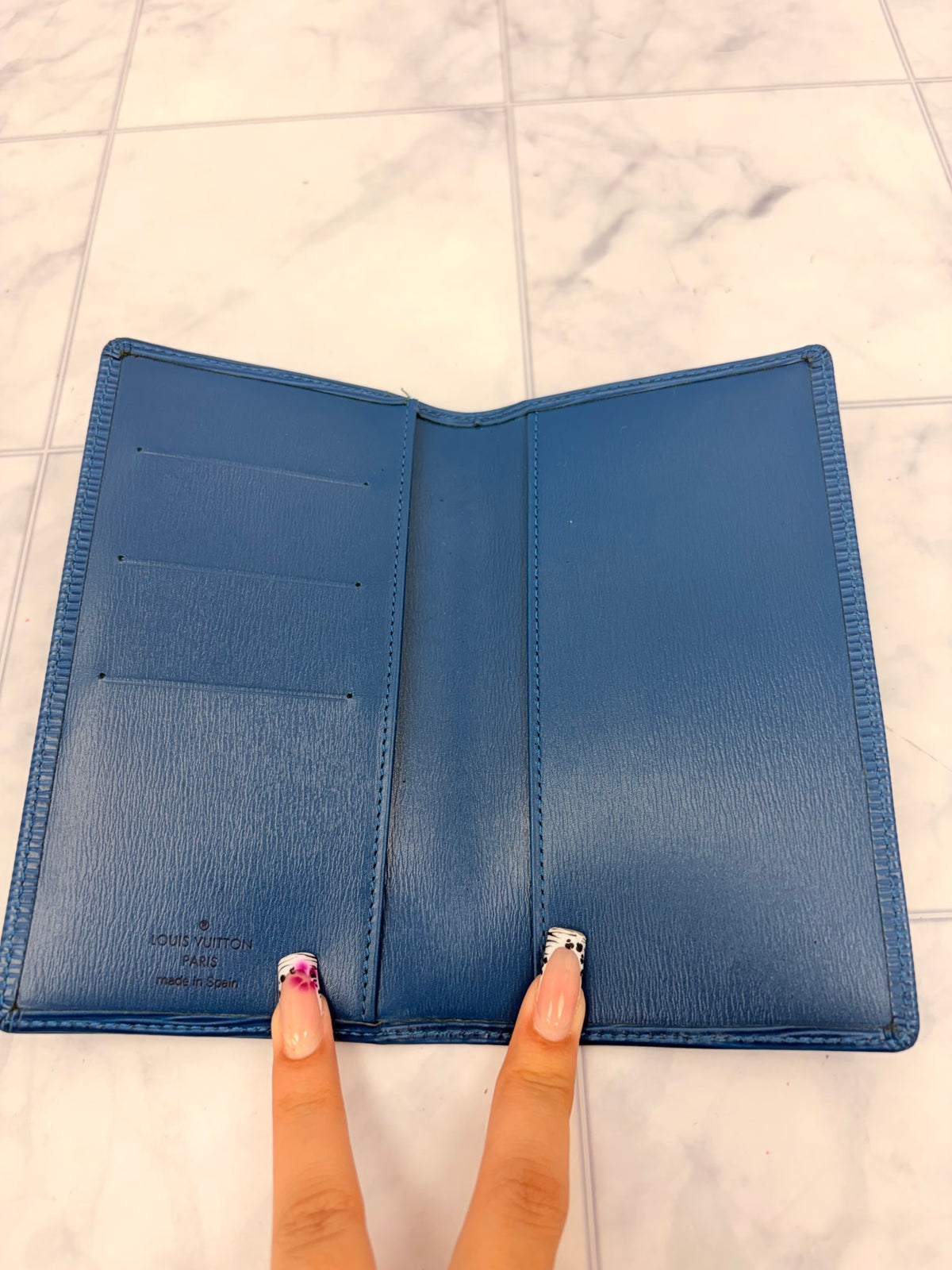 Louis Vuitton Blue Epi Leather Long Wallet