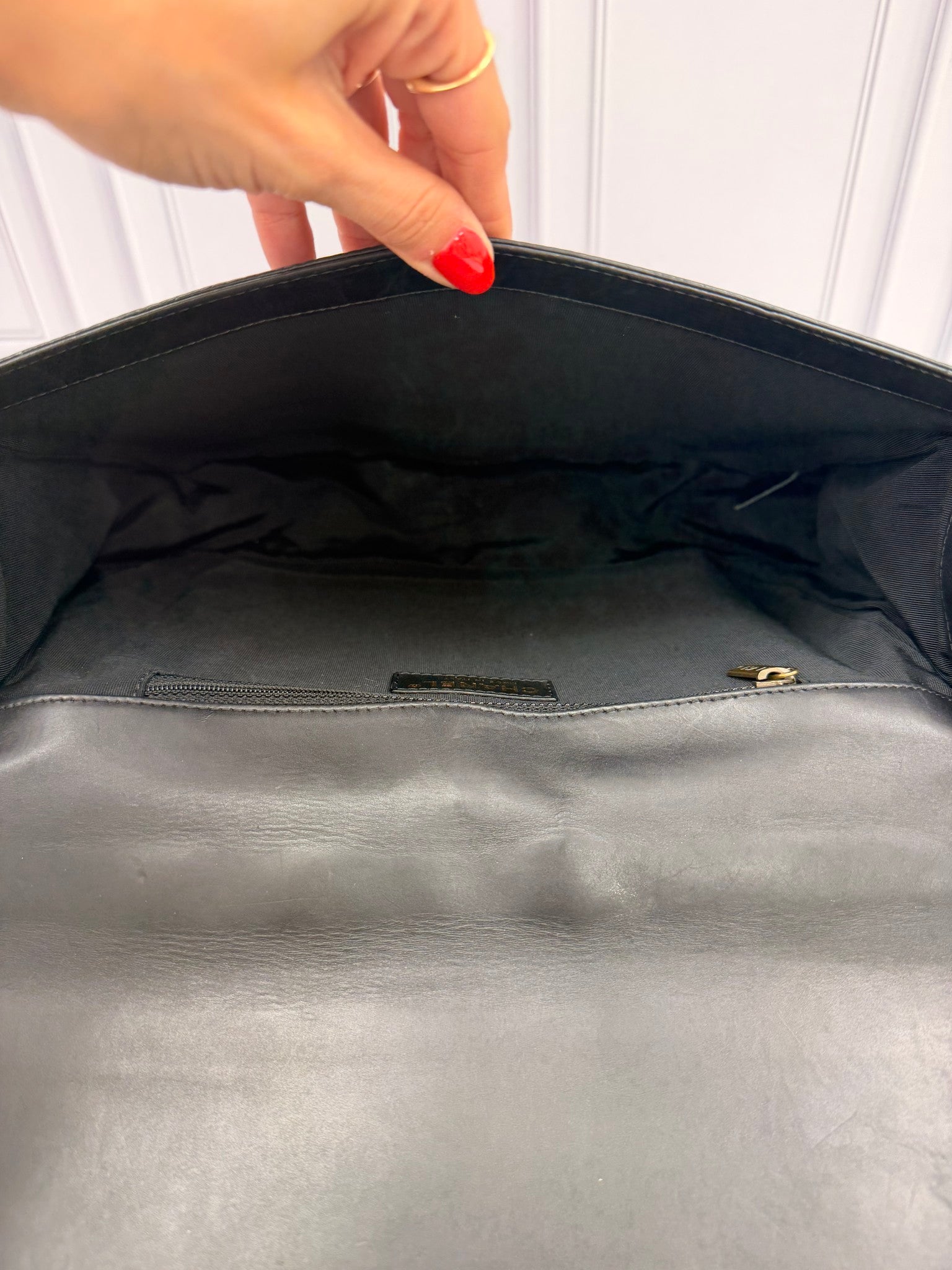 Chanel Black Leather Large Reverso Boy Flap Bag