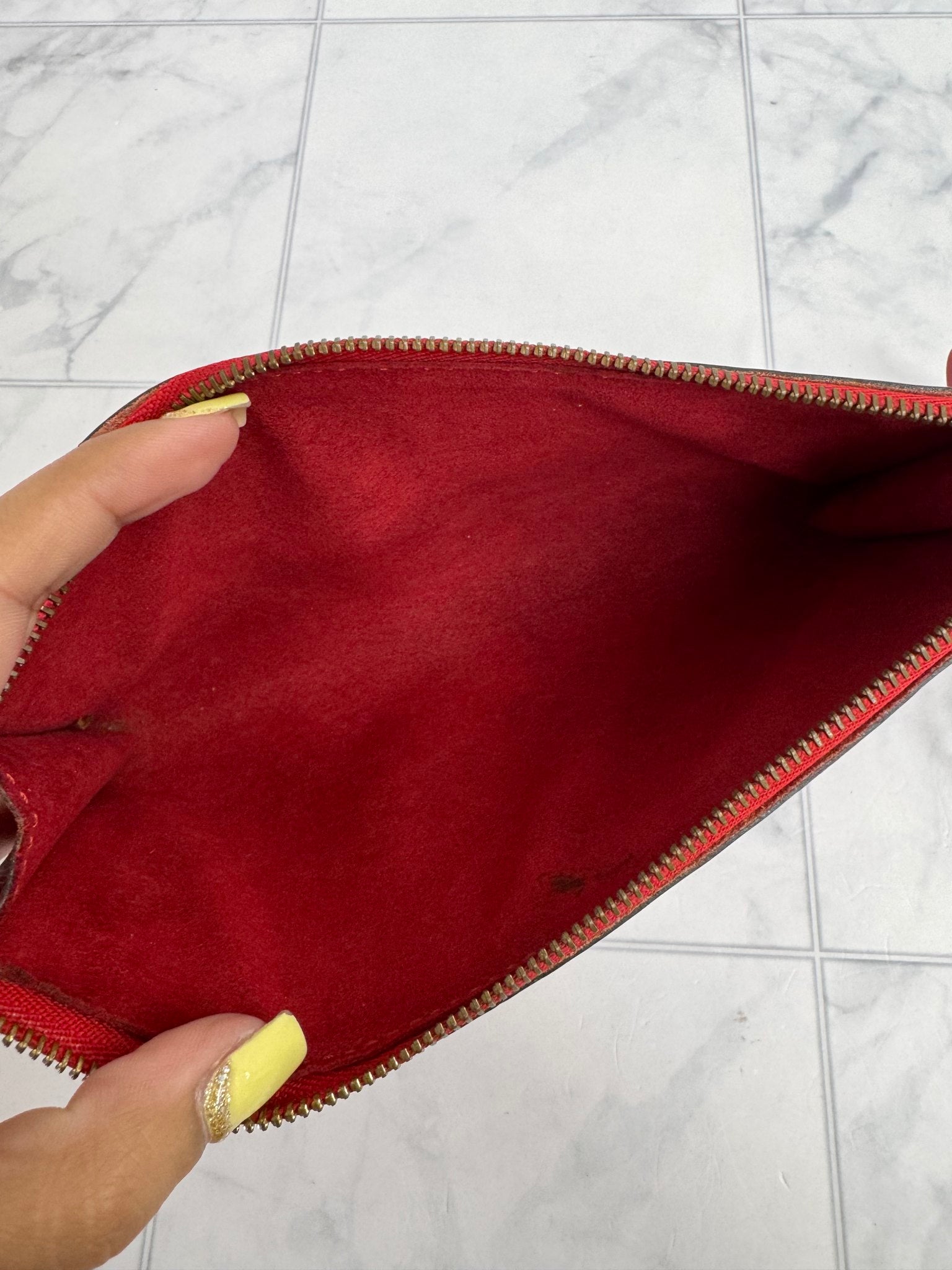 Louis Vuitton Red Epi Leather Pochette Accessories