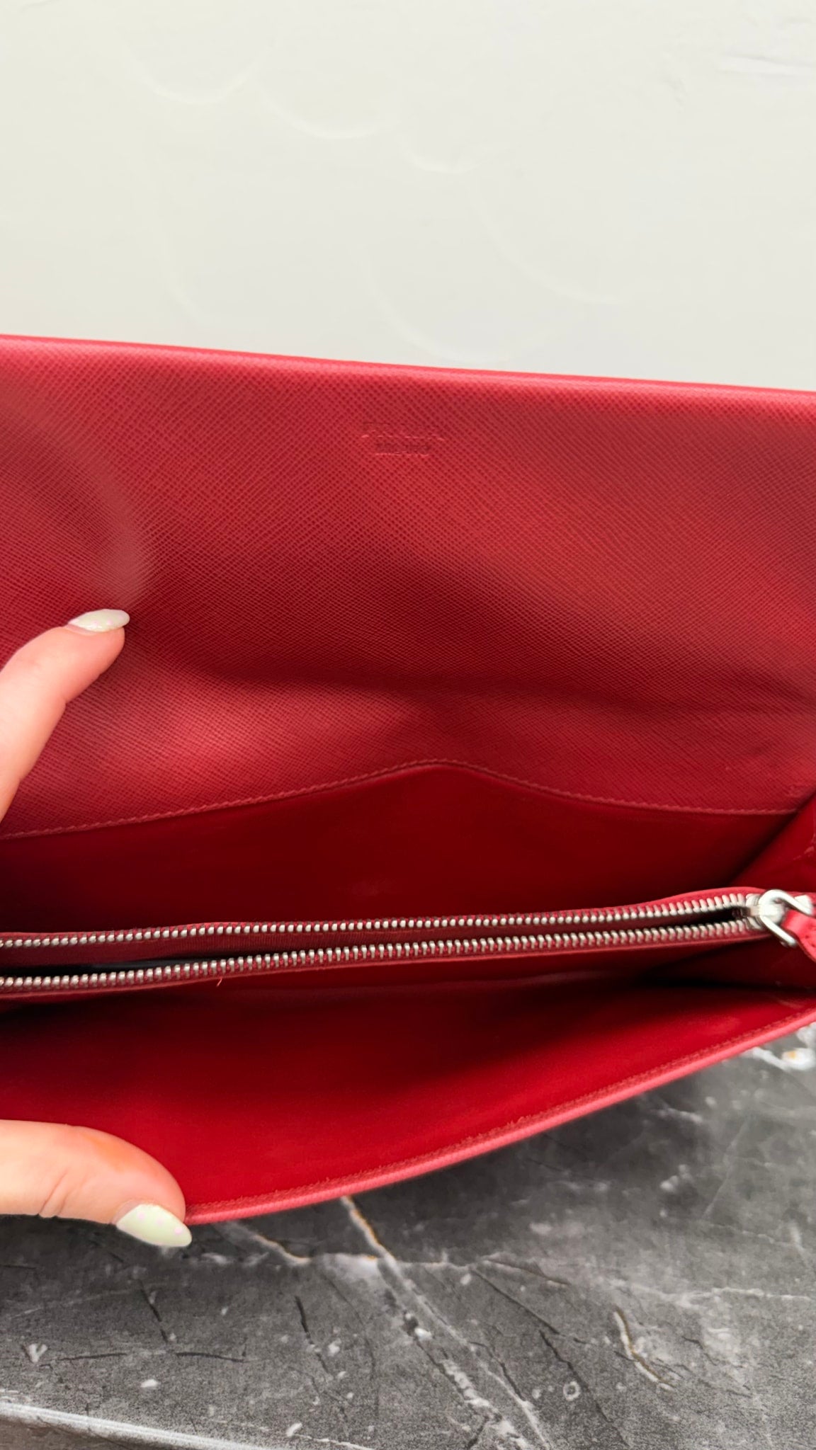 Saint Laurent YSL Red Leather Flap Pouch