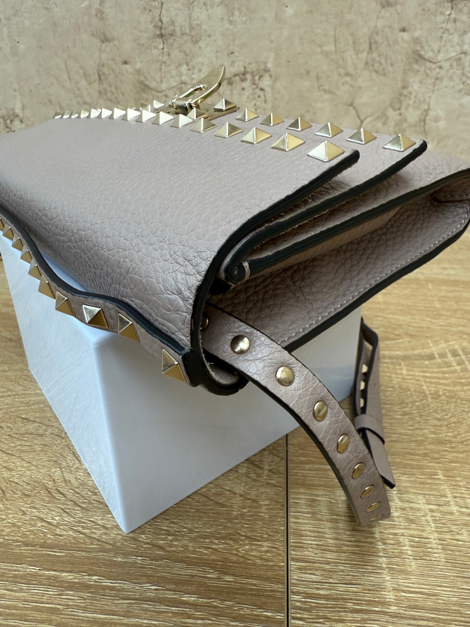 Valentino Dusty Rose Rockstud Two Pocket Crossbody