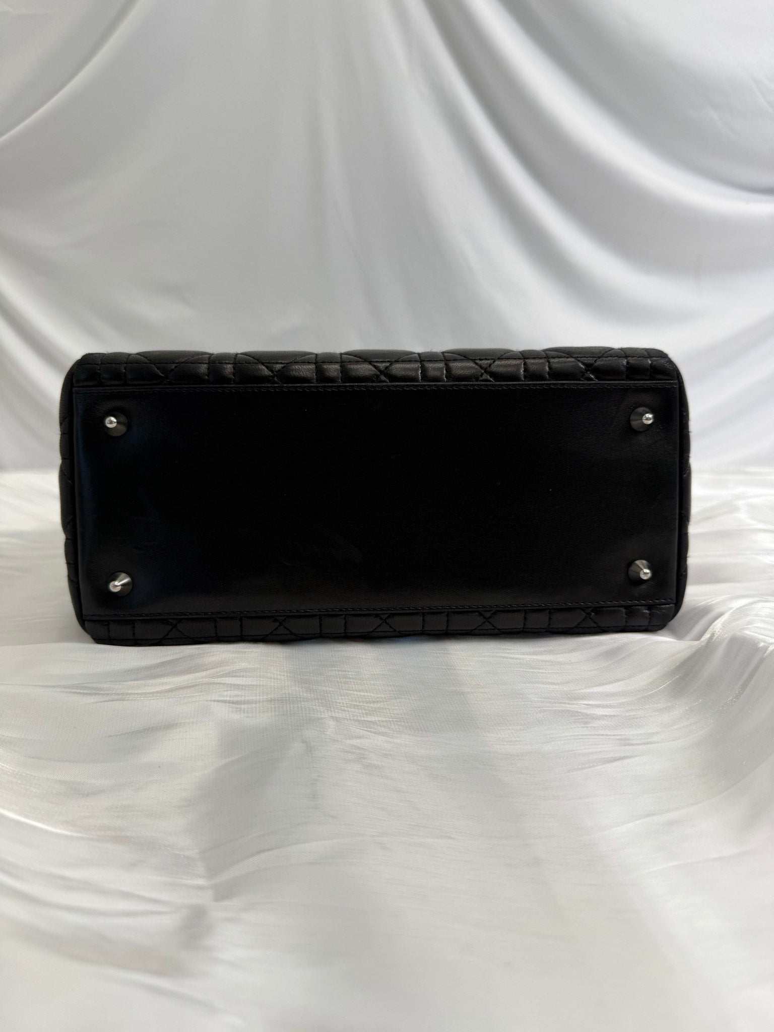 Christian Dior Black Cannage Leather Medium Lady Dior