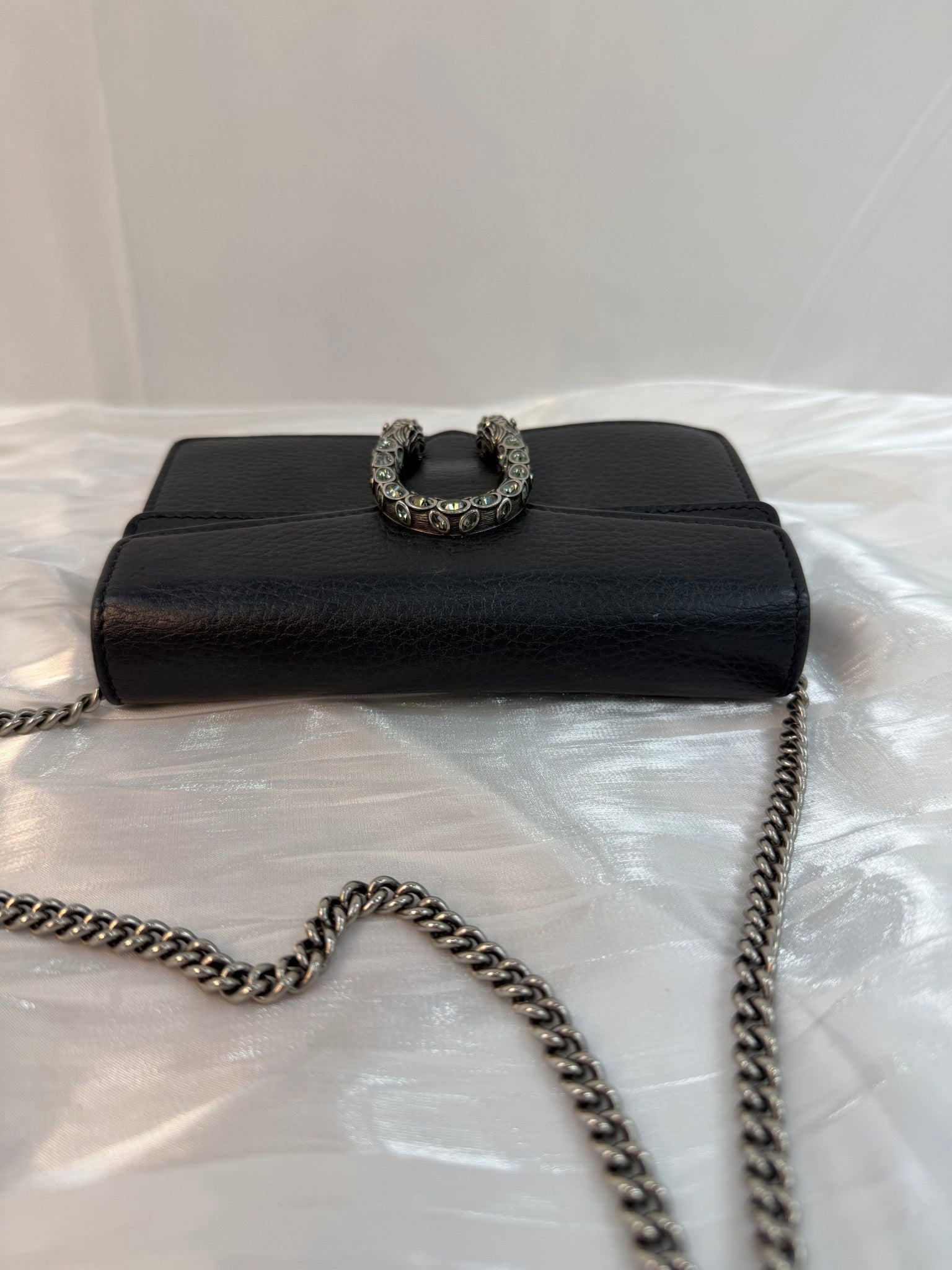 Gucci Black Leather Super Mini Dionysus Bag