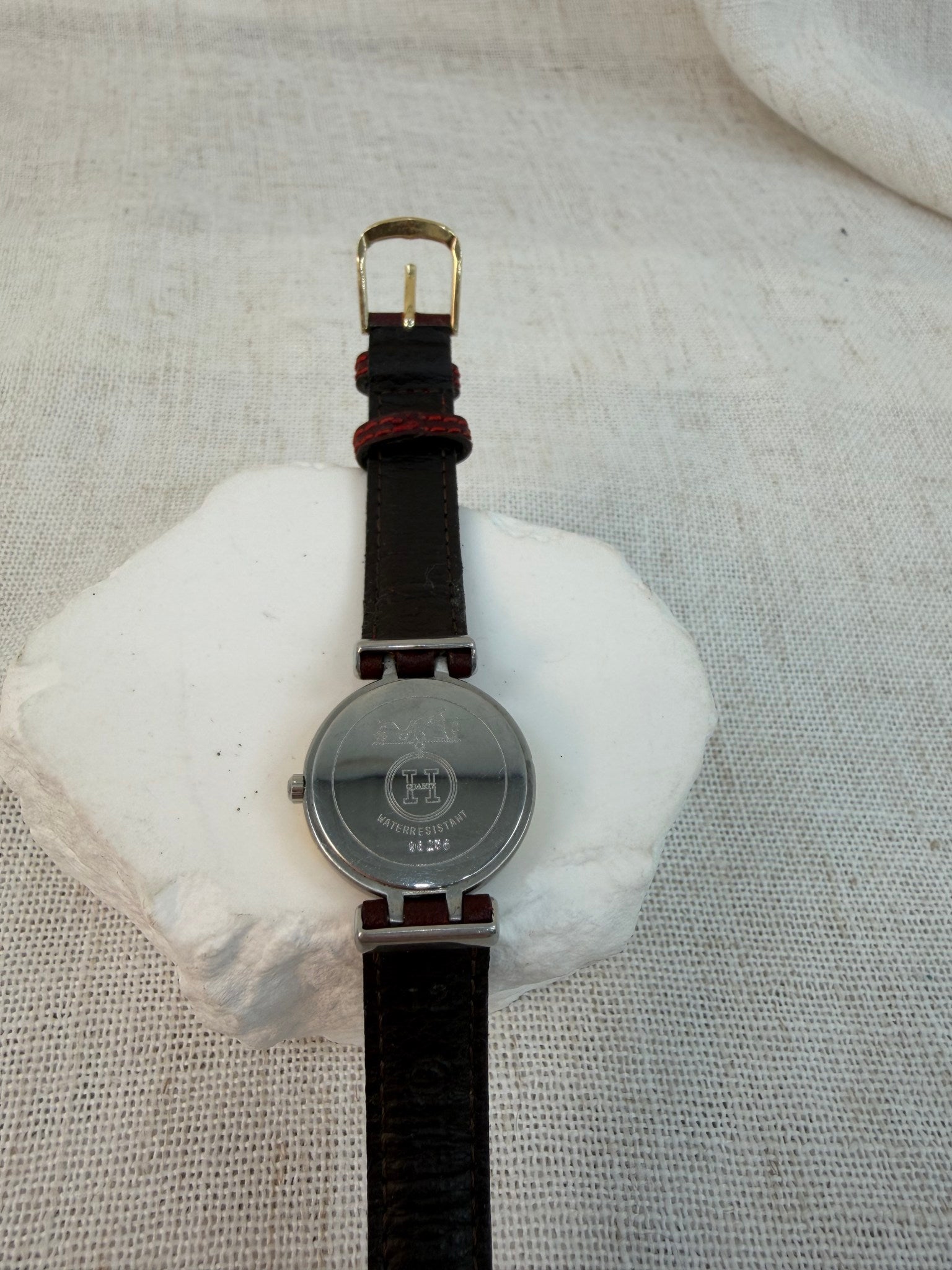 Hermes Bordeaux Leather Band Windsor Watch