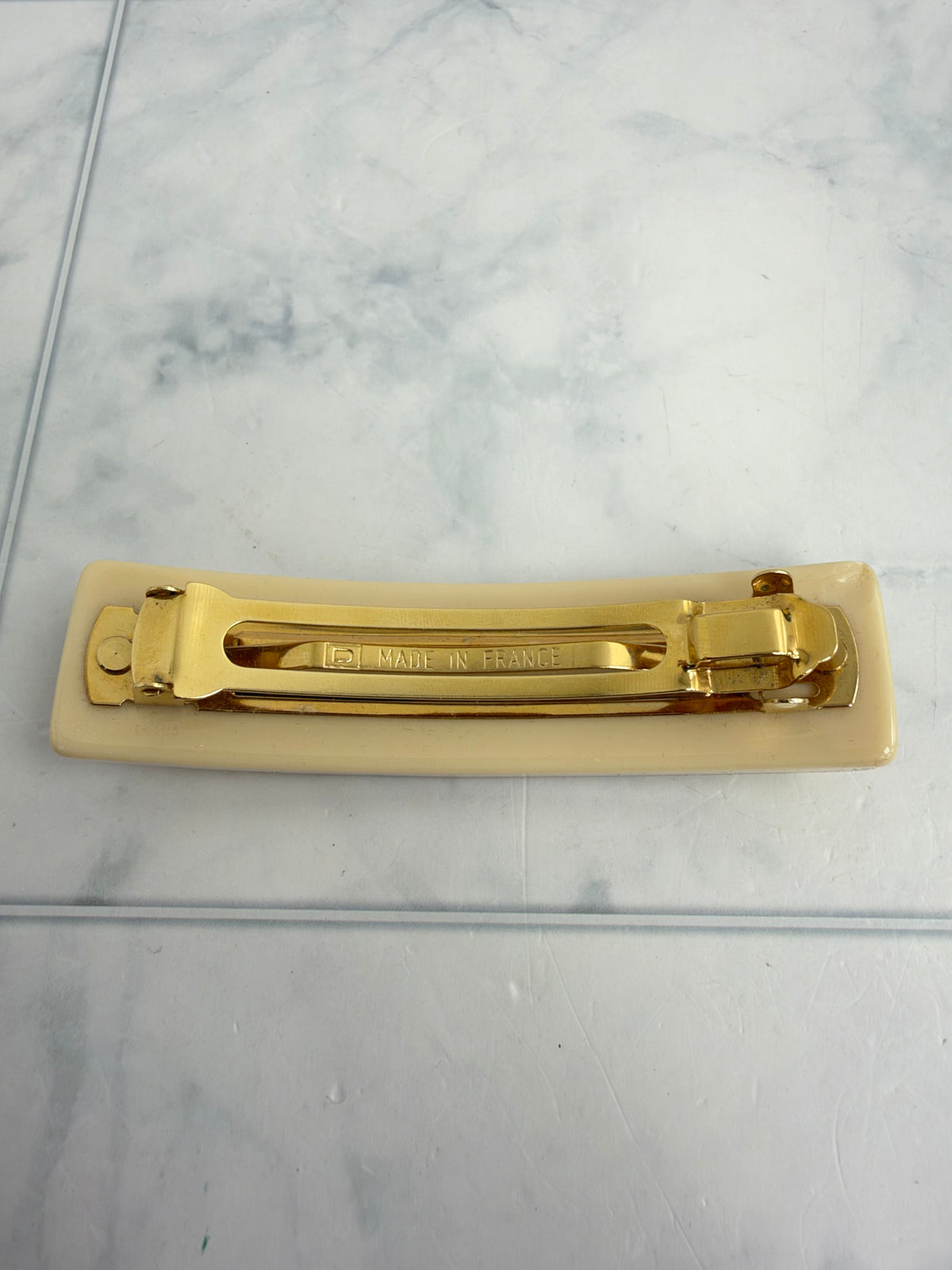 Louis Vuitton Beige Monogram Inclusion Barrette Hair Clip