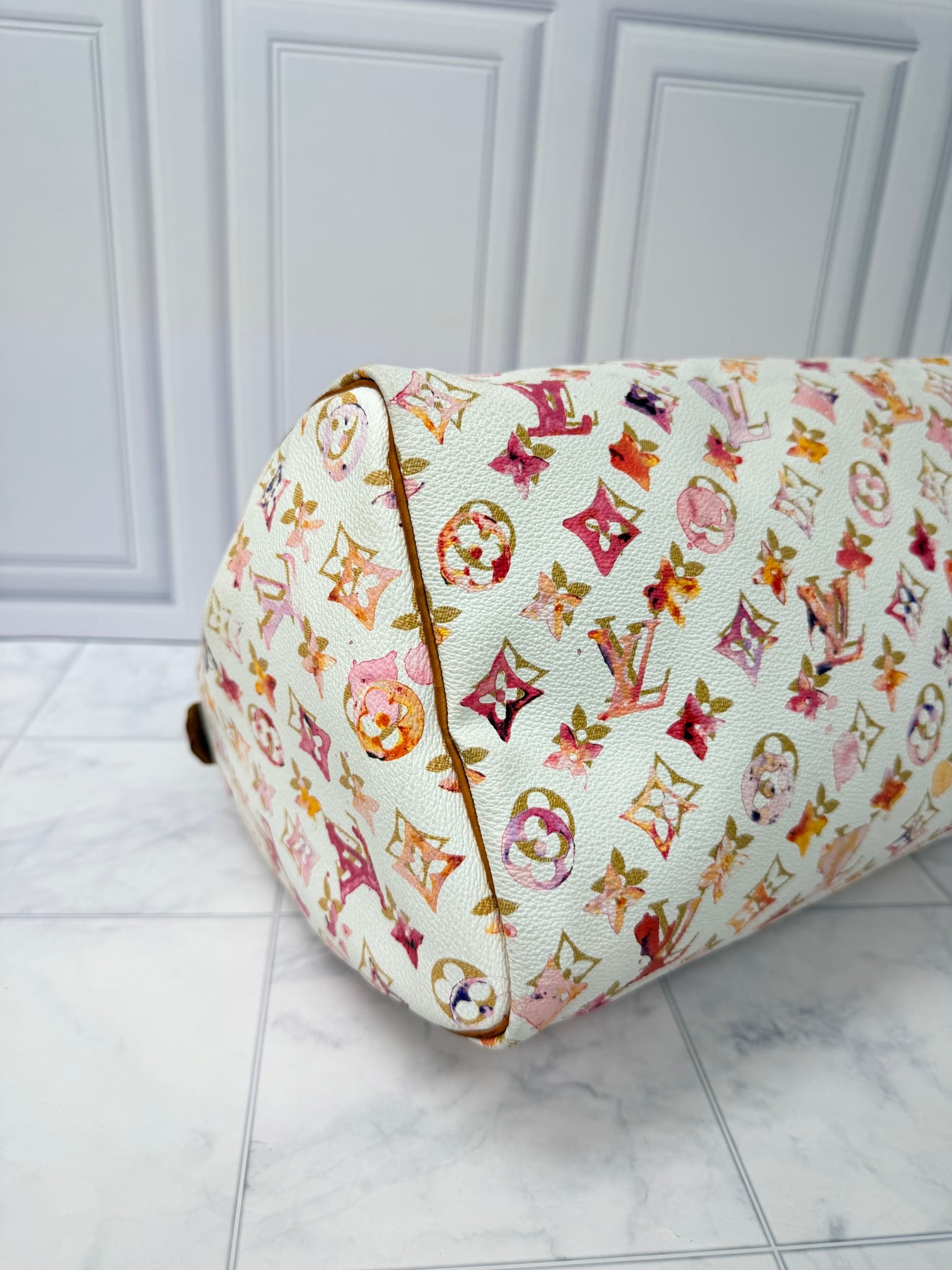 Louis Vuitton White Watercolor Monogram Speedy 35