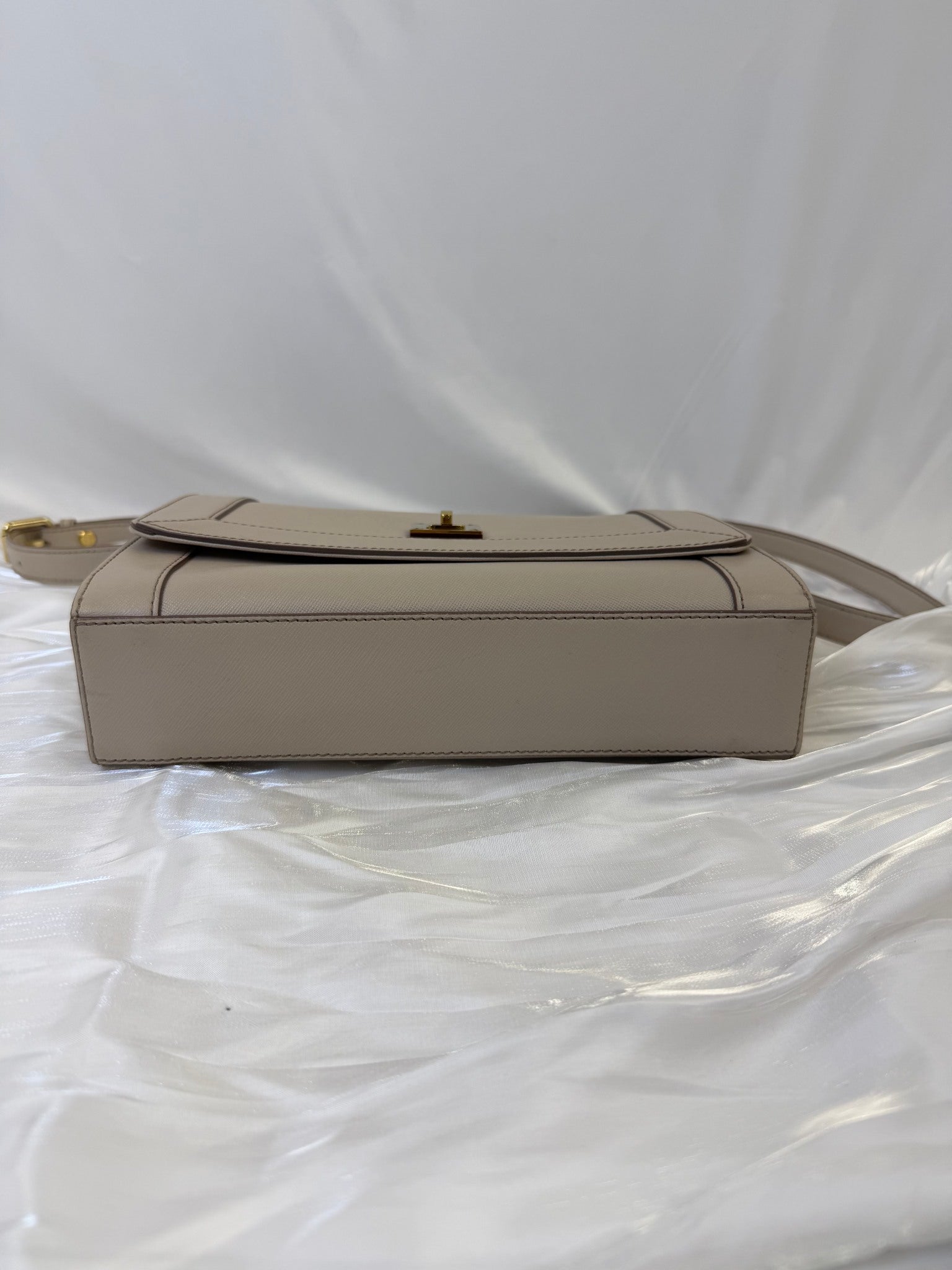 MCM Beige Saffiano Leather Crossbody Bag