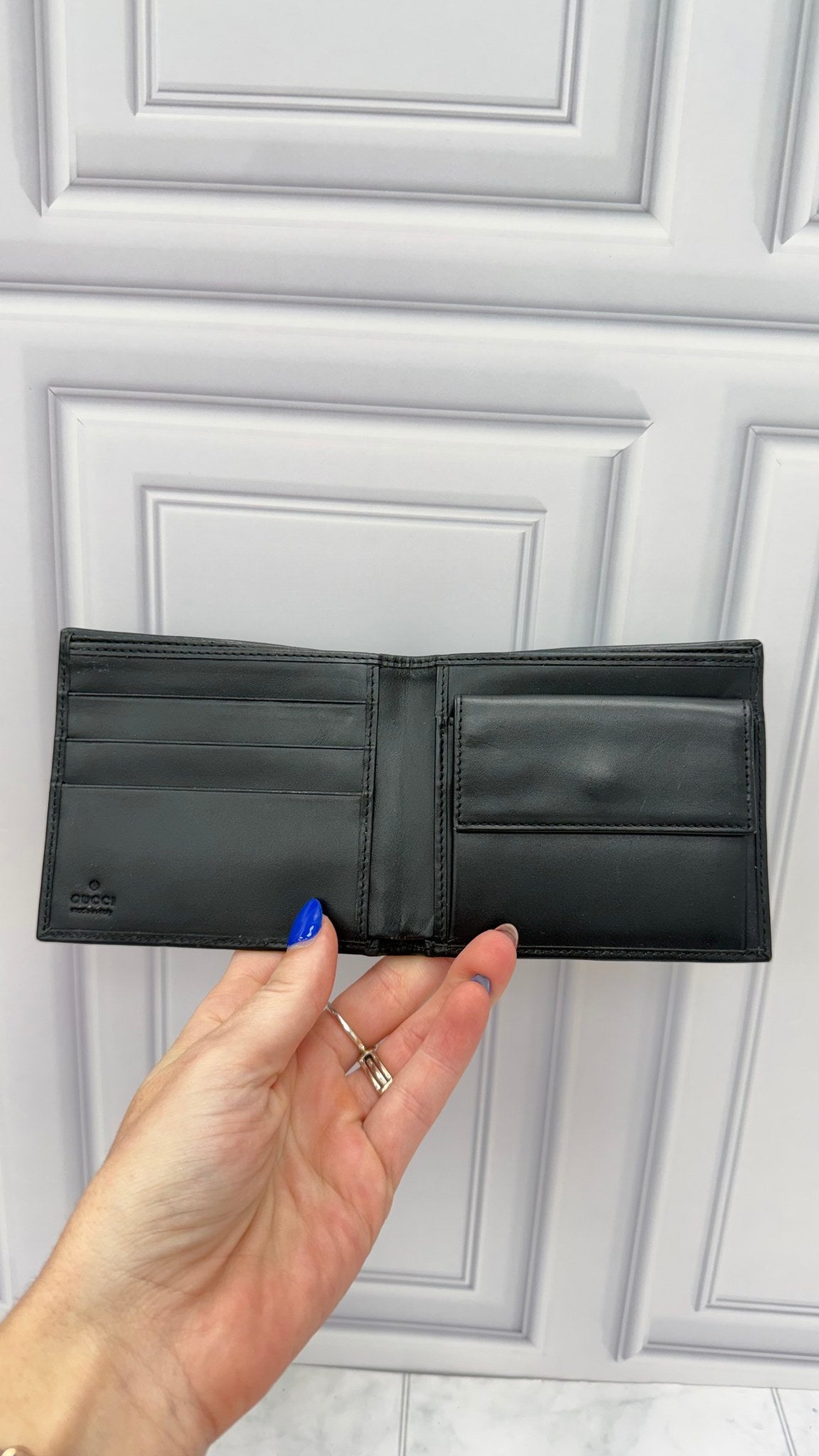 Gucci Black GG Canvas & Leather Bifold