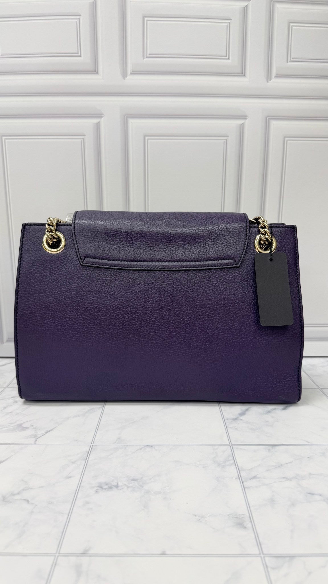 Gucci Purple Grained Leather Shoulder Bag