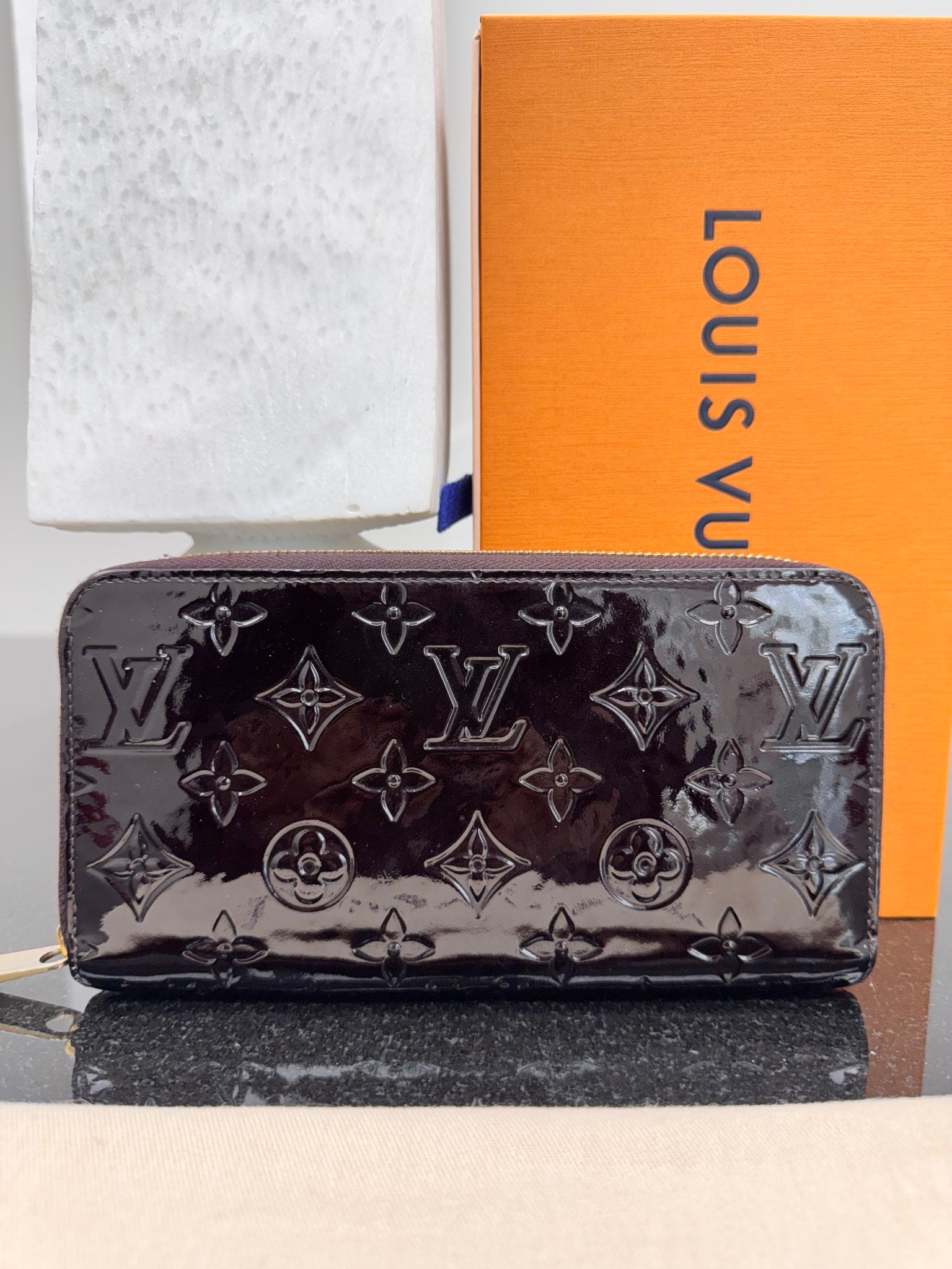 Louis Vuitton Burgundy Monogram Vernis Long Zippy Wallet